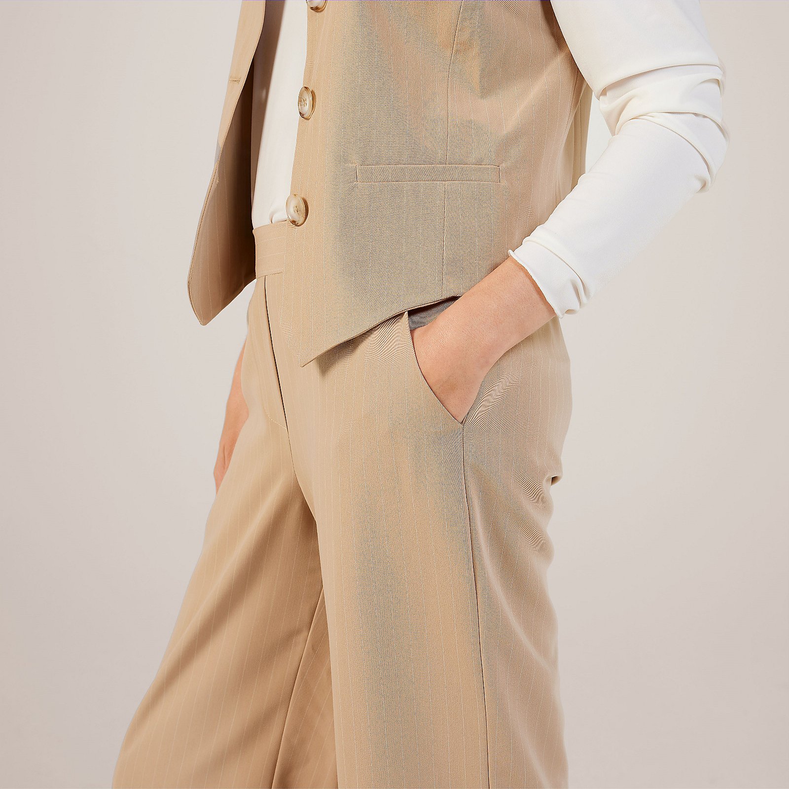 Helene Berman Pinstriped Stretch Waistband Trouser
