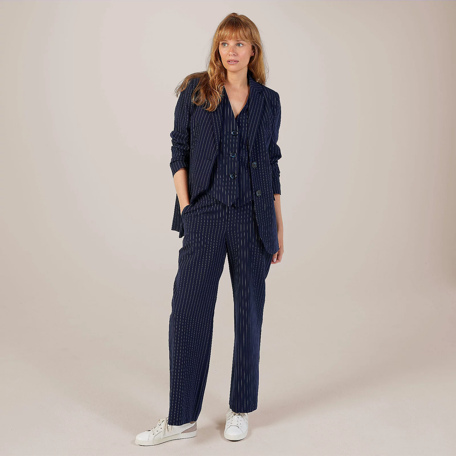 Helene Berman Pinstriped Stretch Waistband Trouser 4 Helene Berman Pinstriped Stretch Waistband Trouser