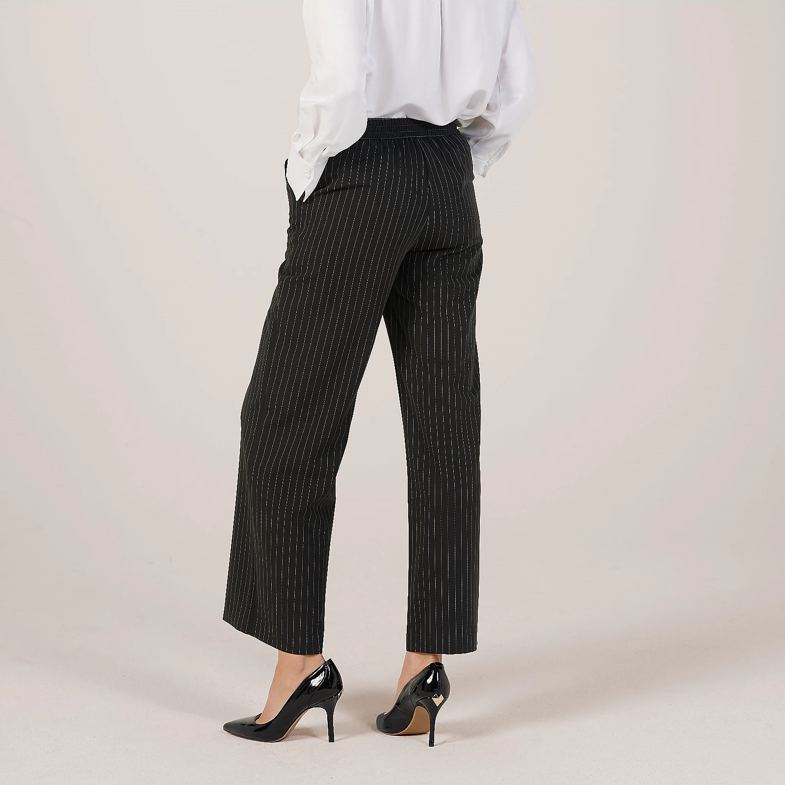 Helene Berman Pinstriped Stretch Waistband Trouser 5 Helene Berman Pinstriped Stretch Waistband Trouser