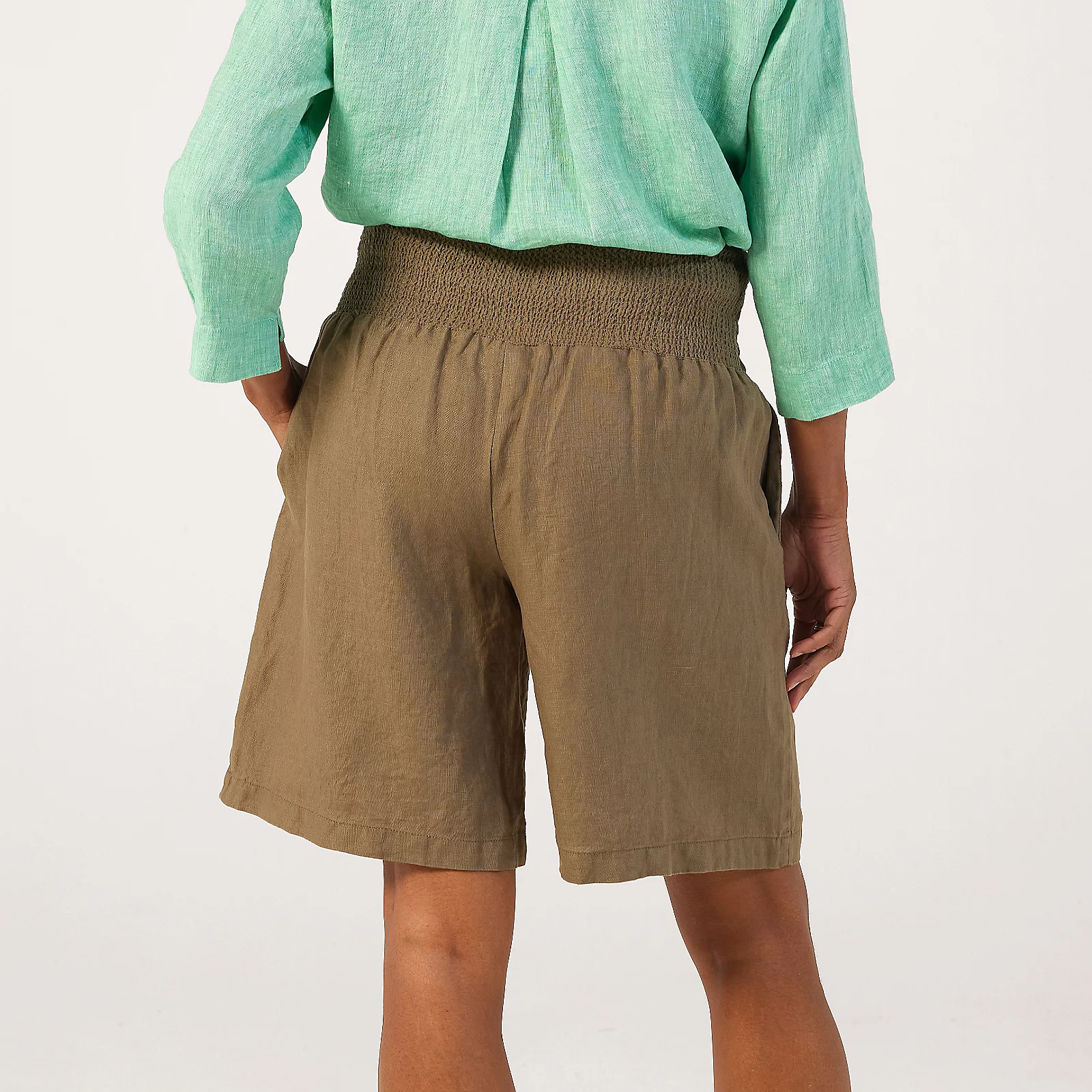 Masai Copenhagen Pinja 100% Linen Shorts Stretch Waist
