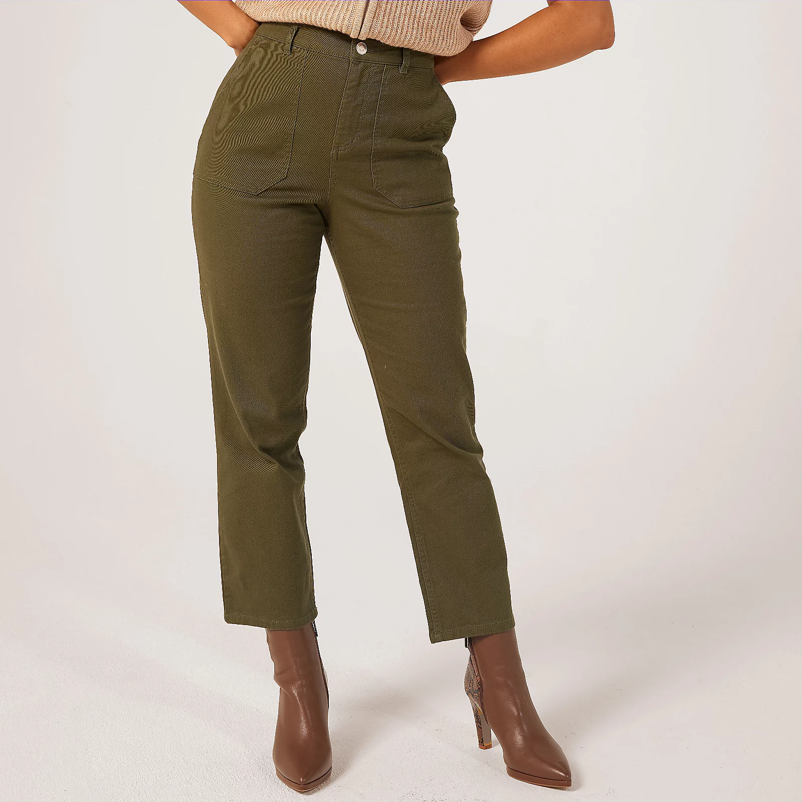 Ruth Langsford Cotton Rich Cargo Ankle Length Trouser Petite