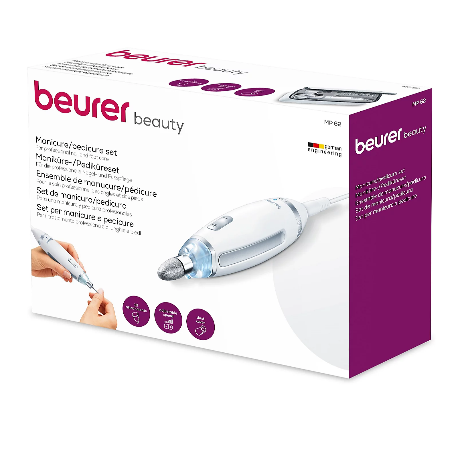 Beurer Manicure & Pedicure Set with 10 Attachments MP 62