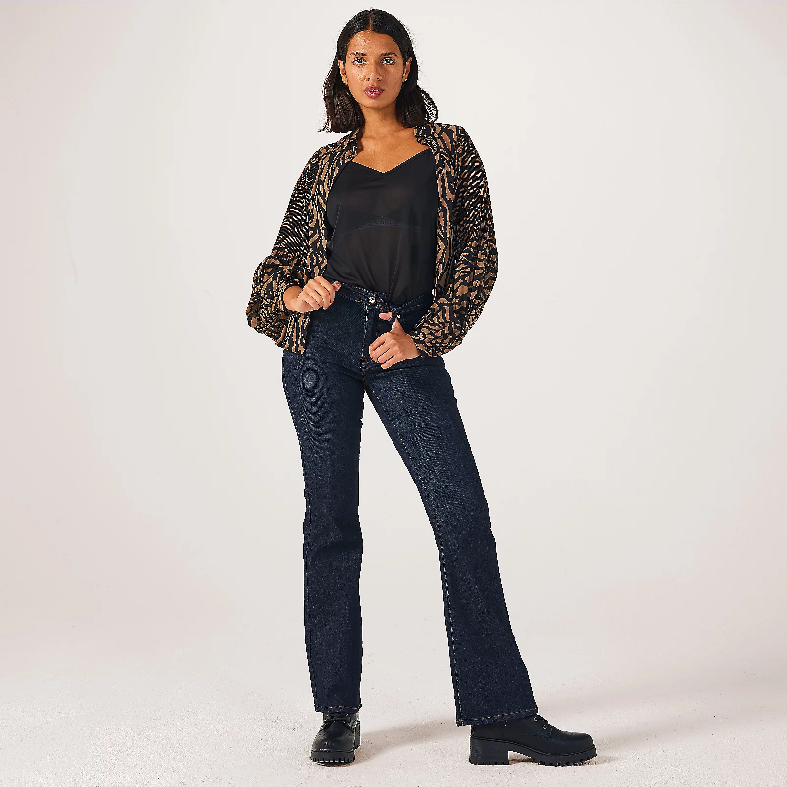 Only High Waisted Flared Denim Jeans