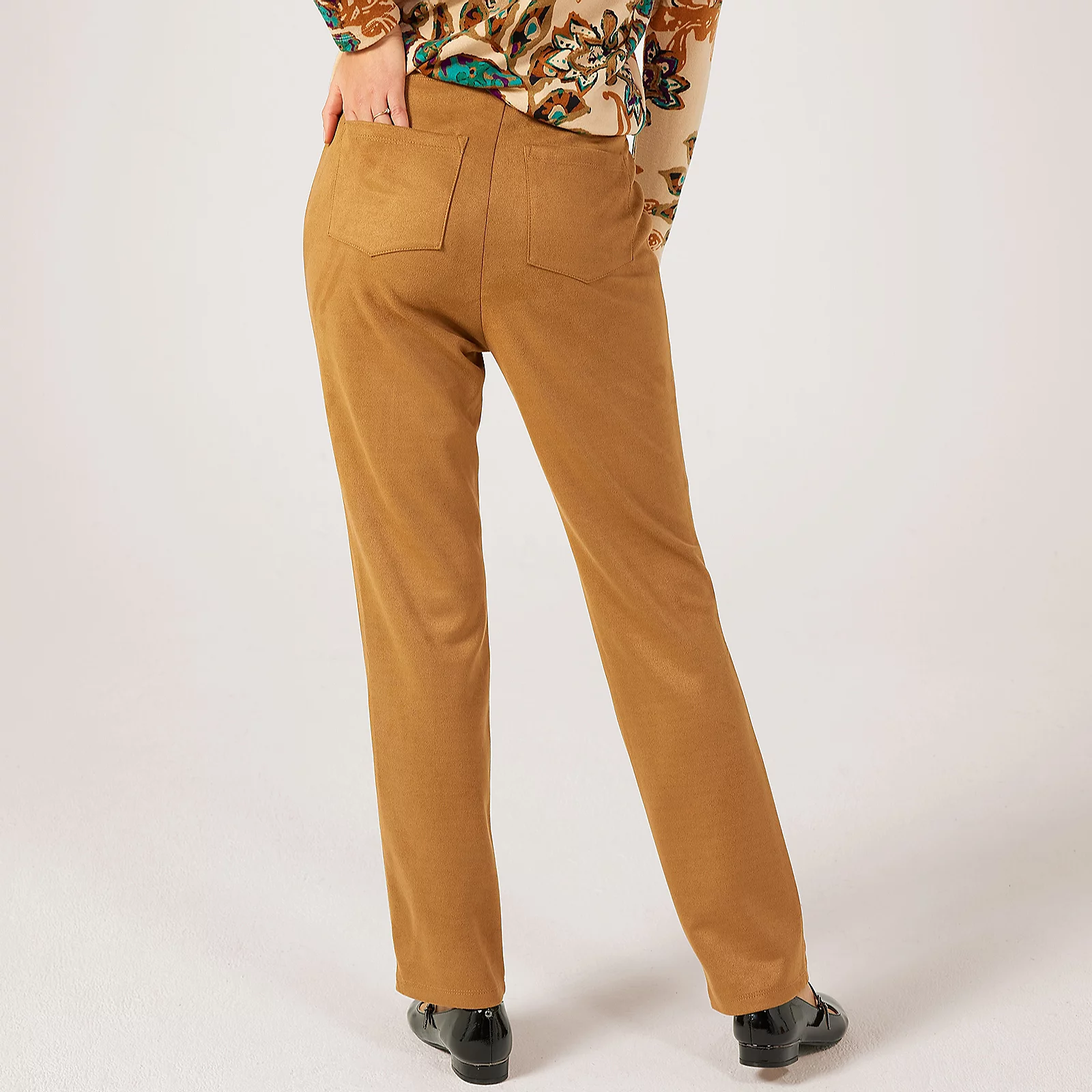 Kim & Co Stretch Suede Elastic Waistband Hailey Slim Leg Petite Trousers 3 Kim & Co Stretch Suede Elastic Waistband Hailey Slim Leg Petite Trousers