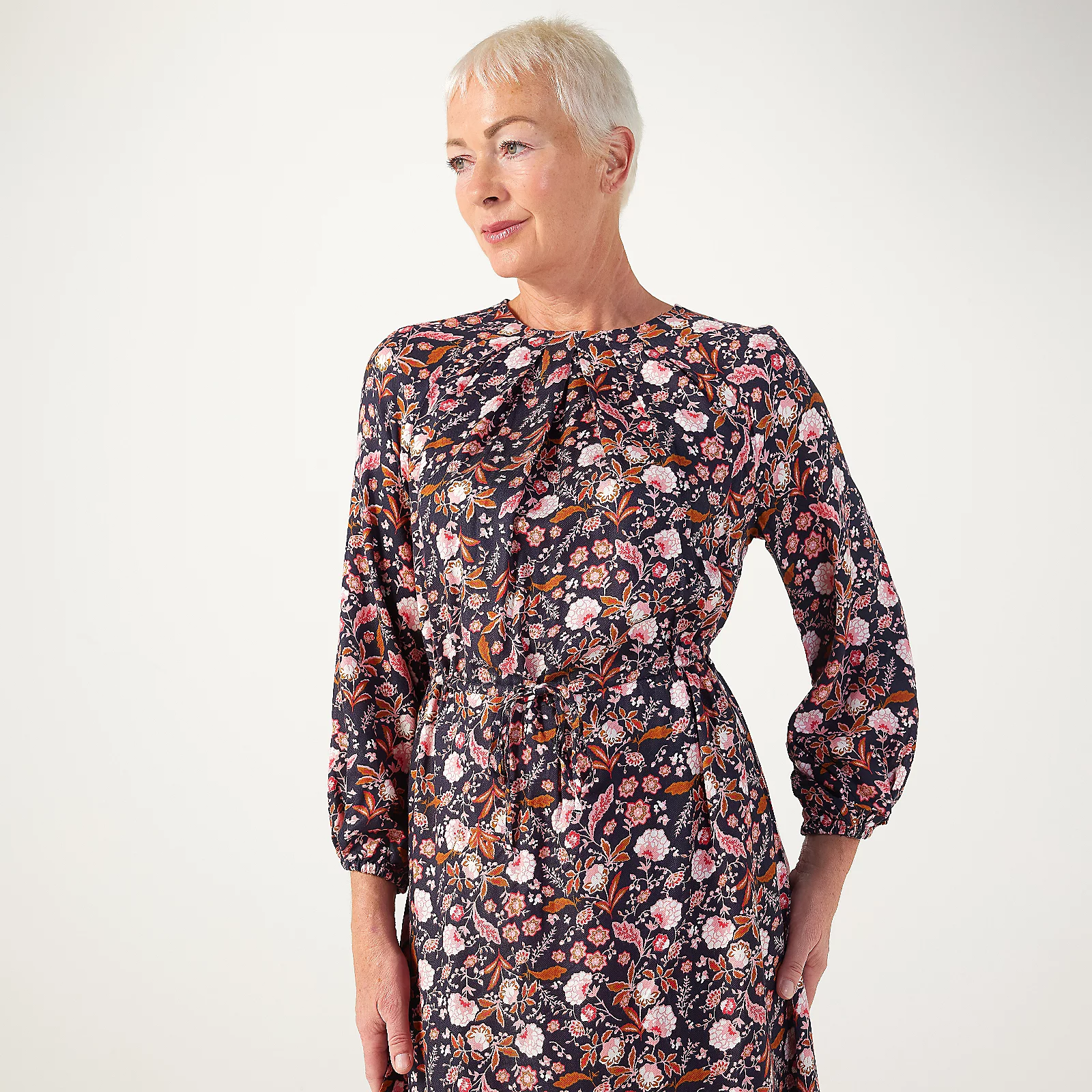 Denim & Co. Twill Floral Print Dress