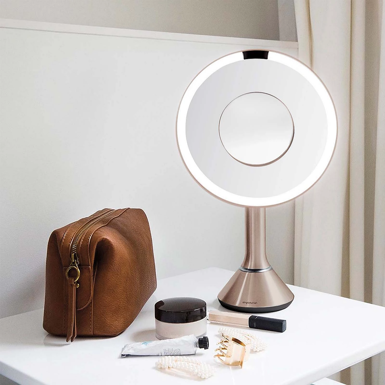simplehuman 20cm Rose Gold Sensor Mirror 5x & 10x Mag 7 simplehuman 20cm Rose Gold Sensor Mirror 5x & 10x Mag