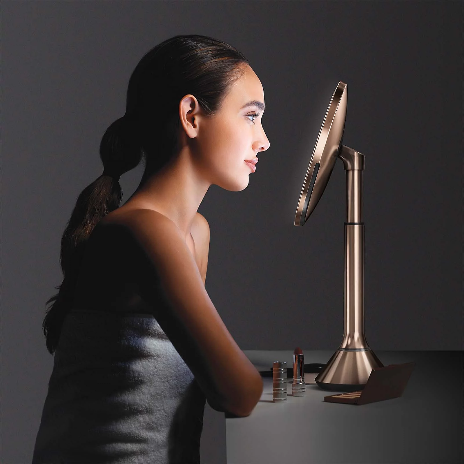 simplehuman 20cm Rose Gold Sensor Mirror 5x & 10x Mag 8 simplehuman 20cm Rose Gold Sensor Mirror 5x & 10x Mag