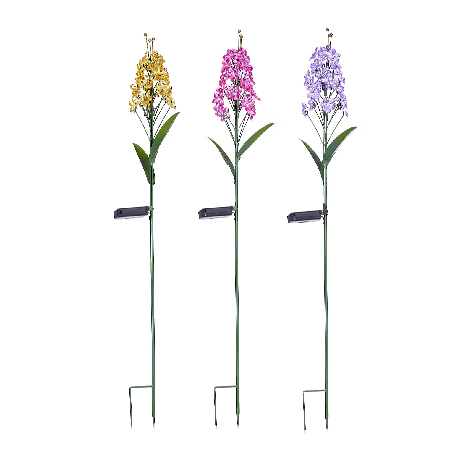 Outlet Garden Reflections Set of 3 Solar Delphinium Stake Lights