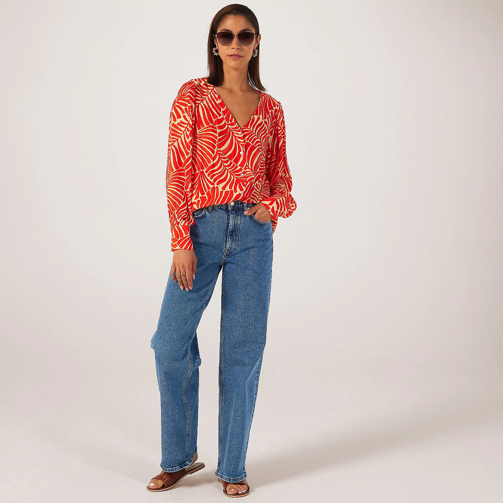 Only High Waist Wide Jean