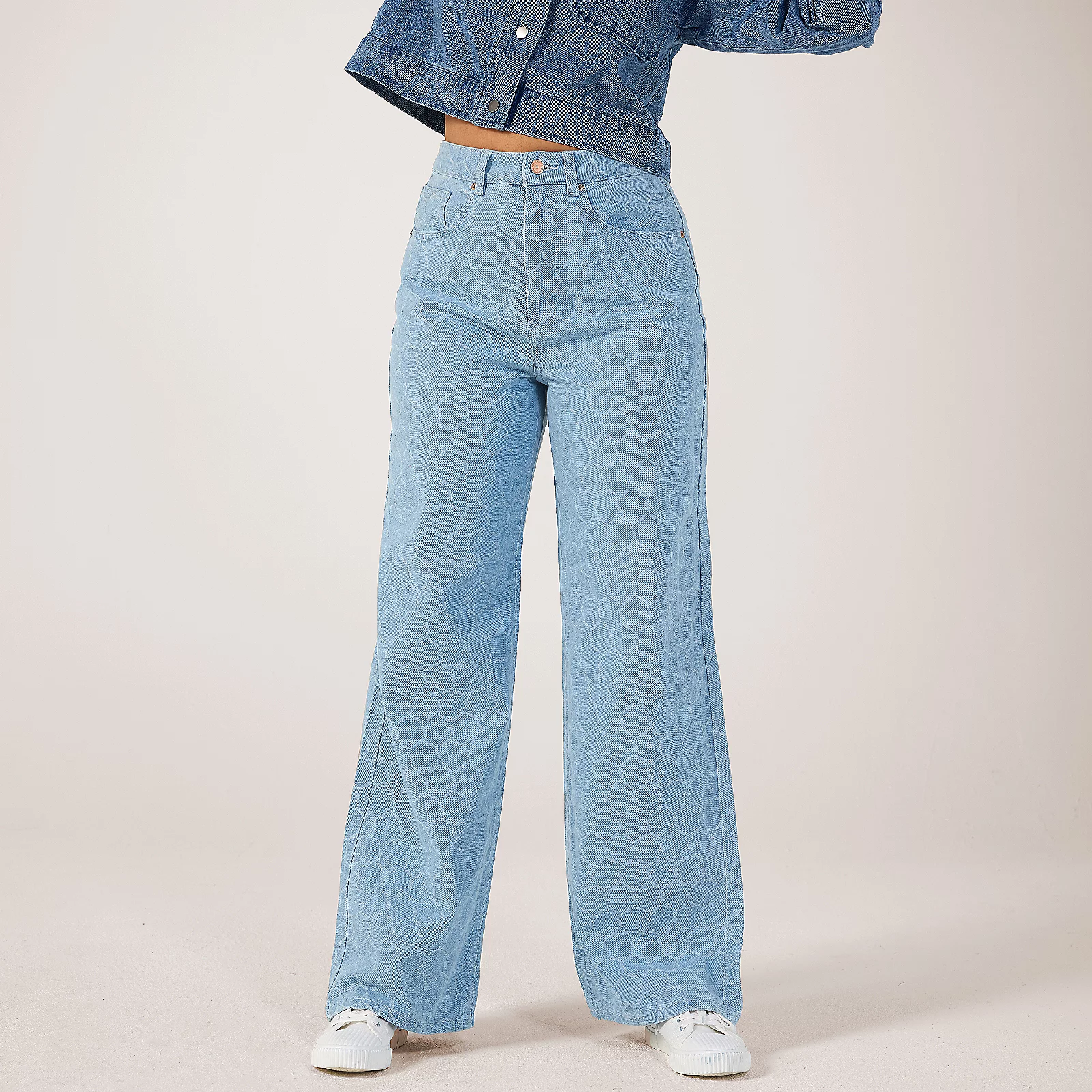 Only High Waisted Textured Denim Jean