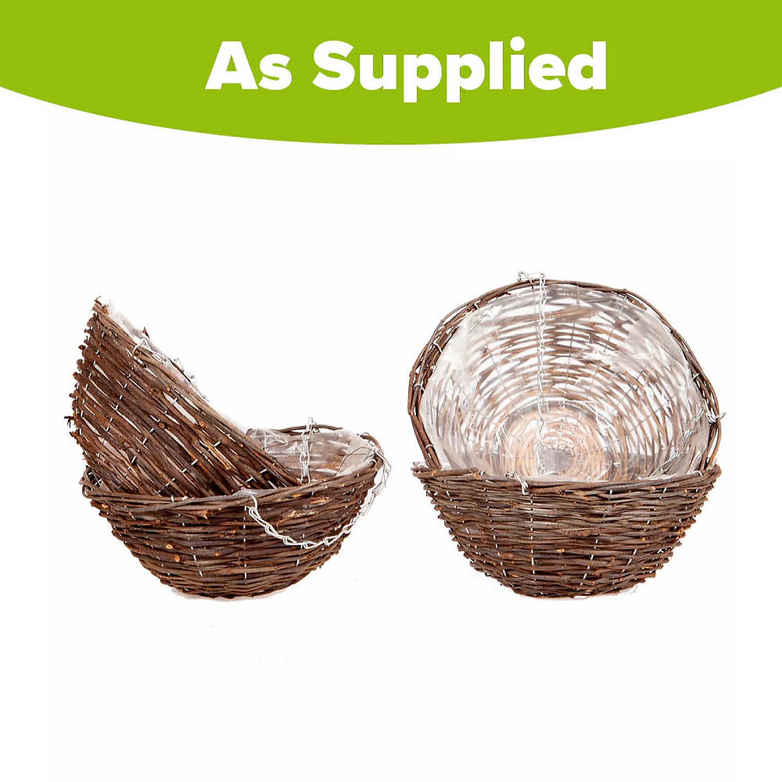 YouGarden Rattan Hanging Baskets x4