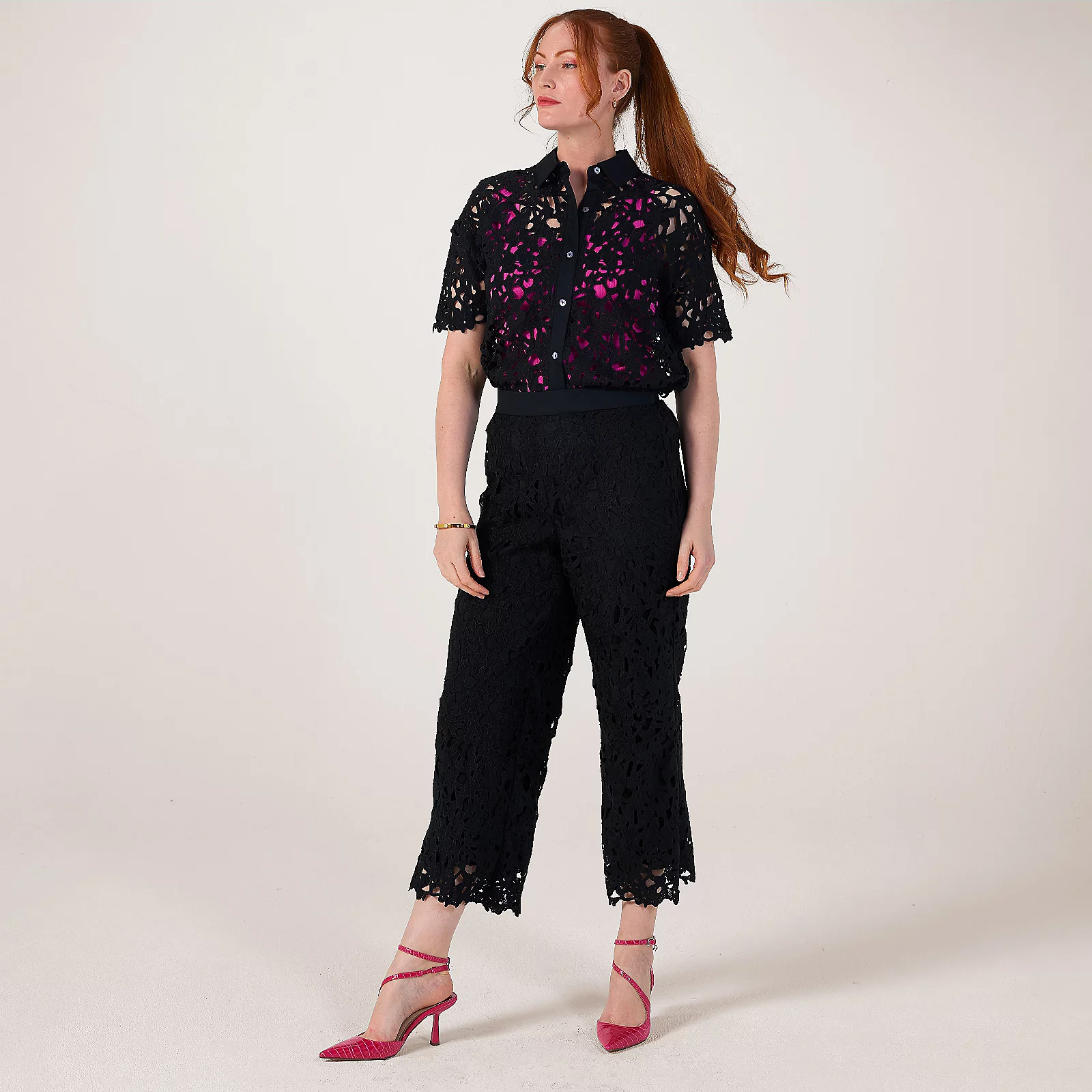 Wynne Collection Graphic Lace Trousers 5 Wynne Collection Graphic Lace Trousers