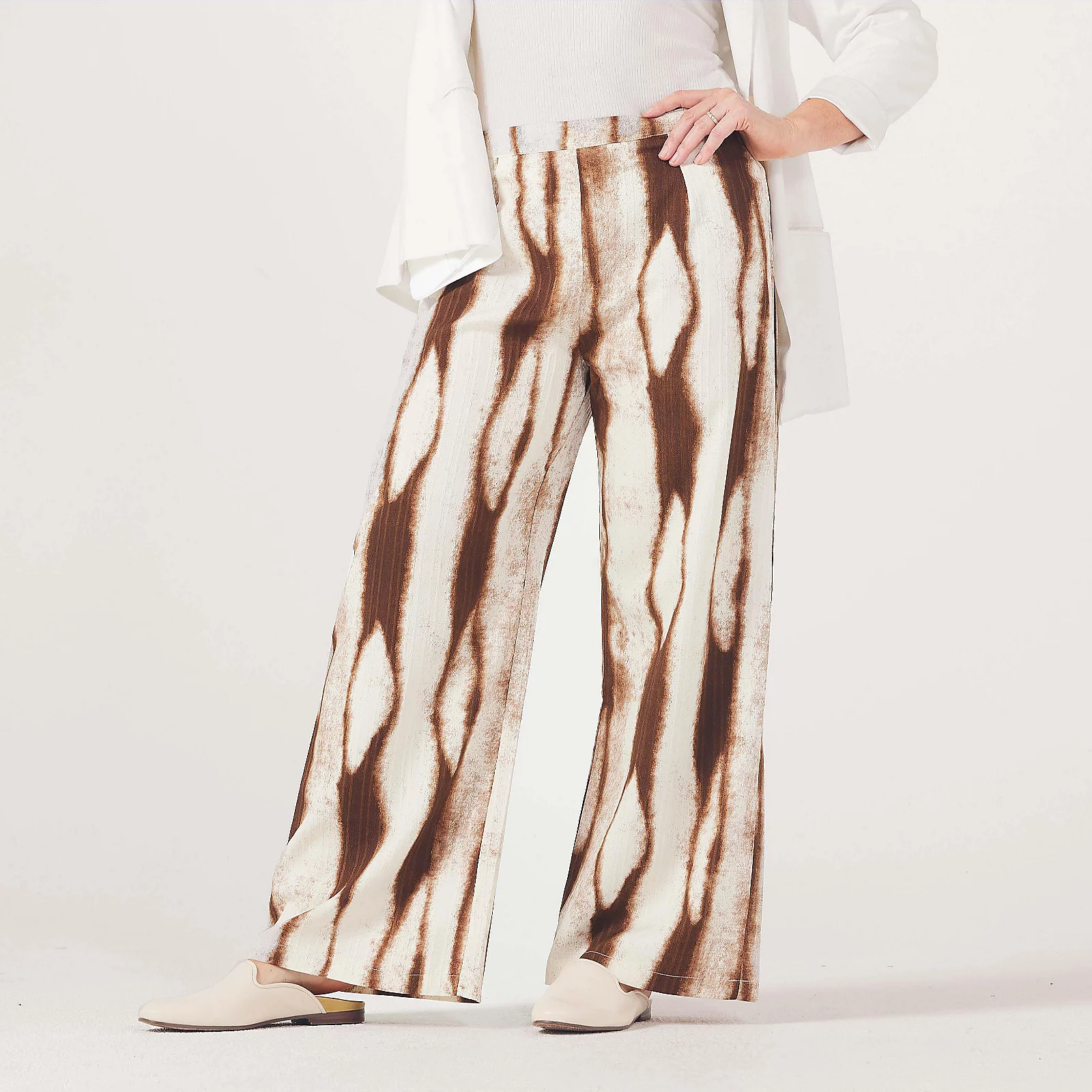 Frank Usher Wide Leg Elasticated Waist Printed Trousers 3 Frank Usher Wide Leg Elasticated Waist Printed Trousers
