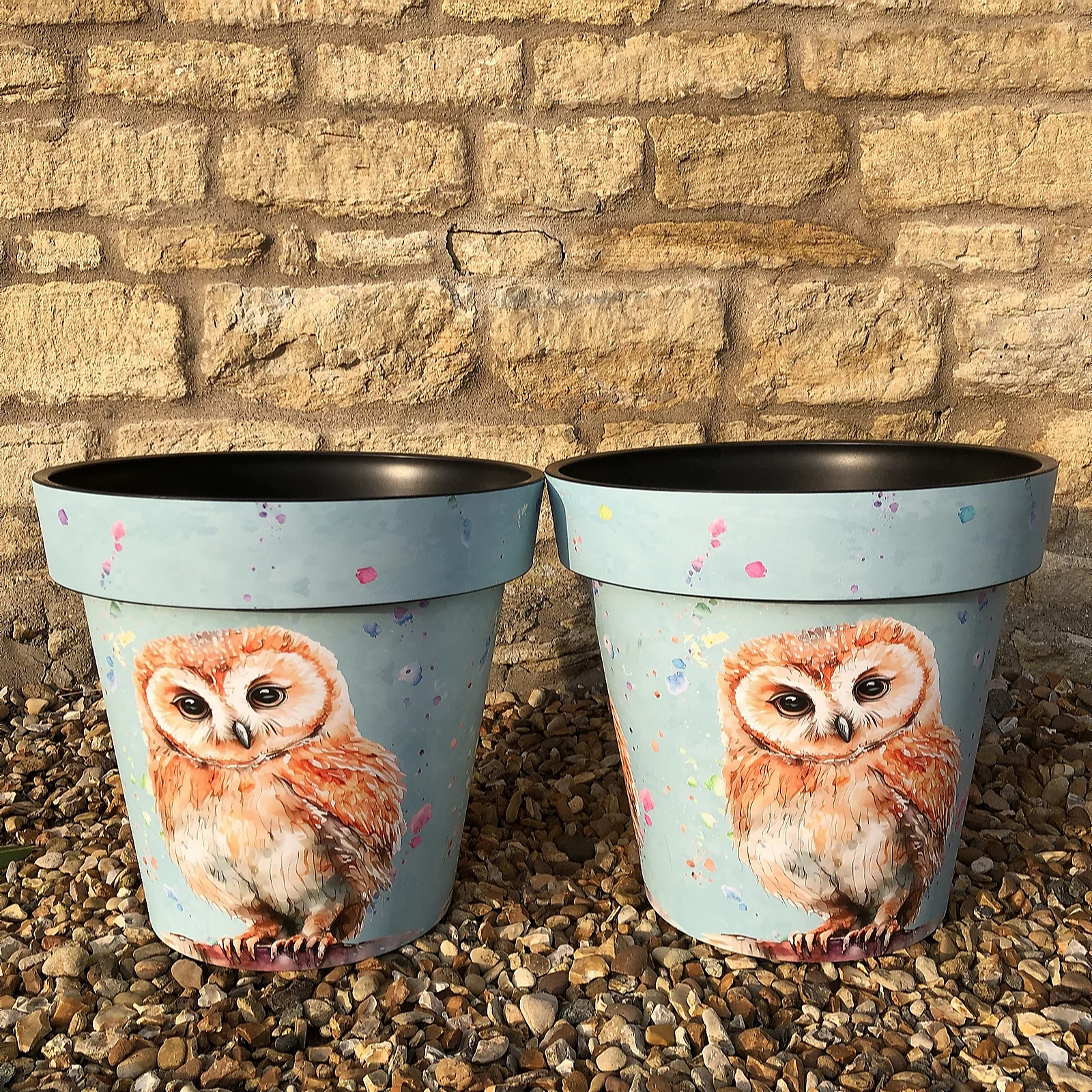 Plants2Gardens Owl Planter Pair