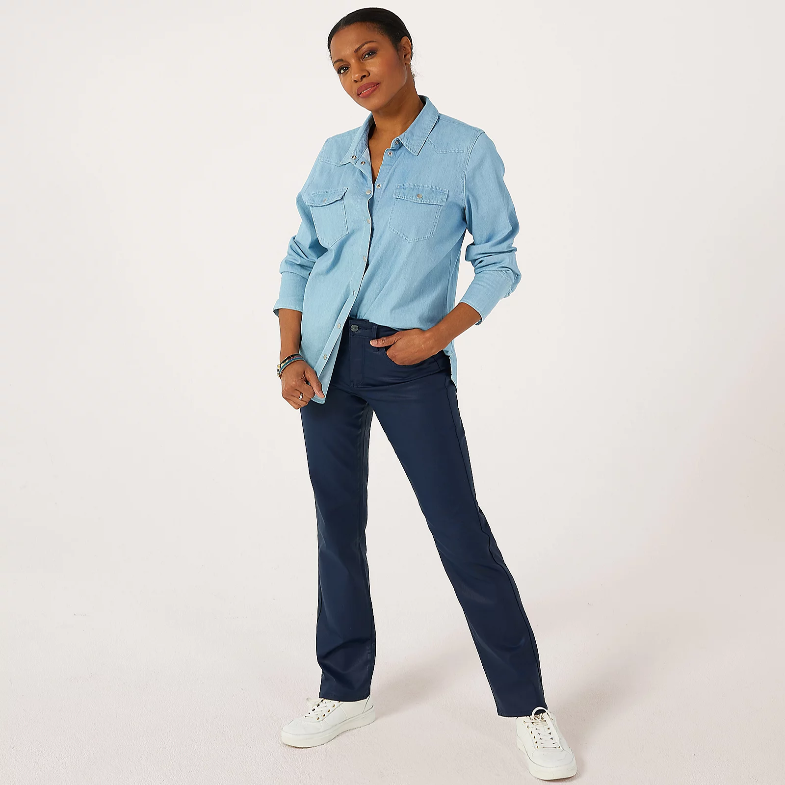 NYDJ Marilyn Straight Leg Coated Jean