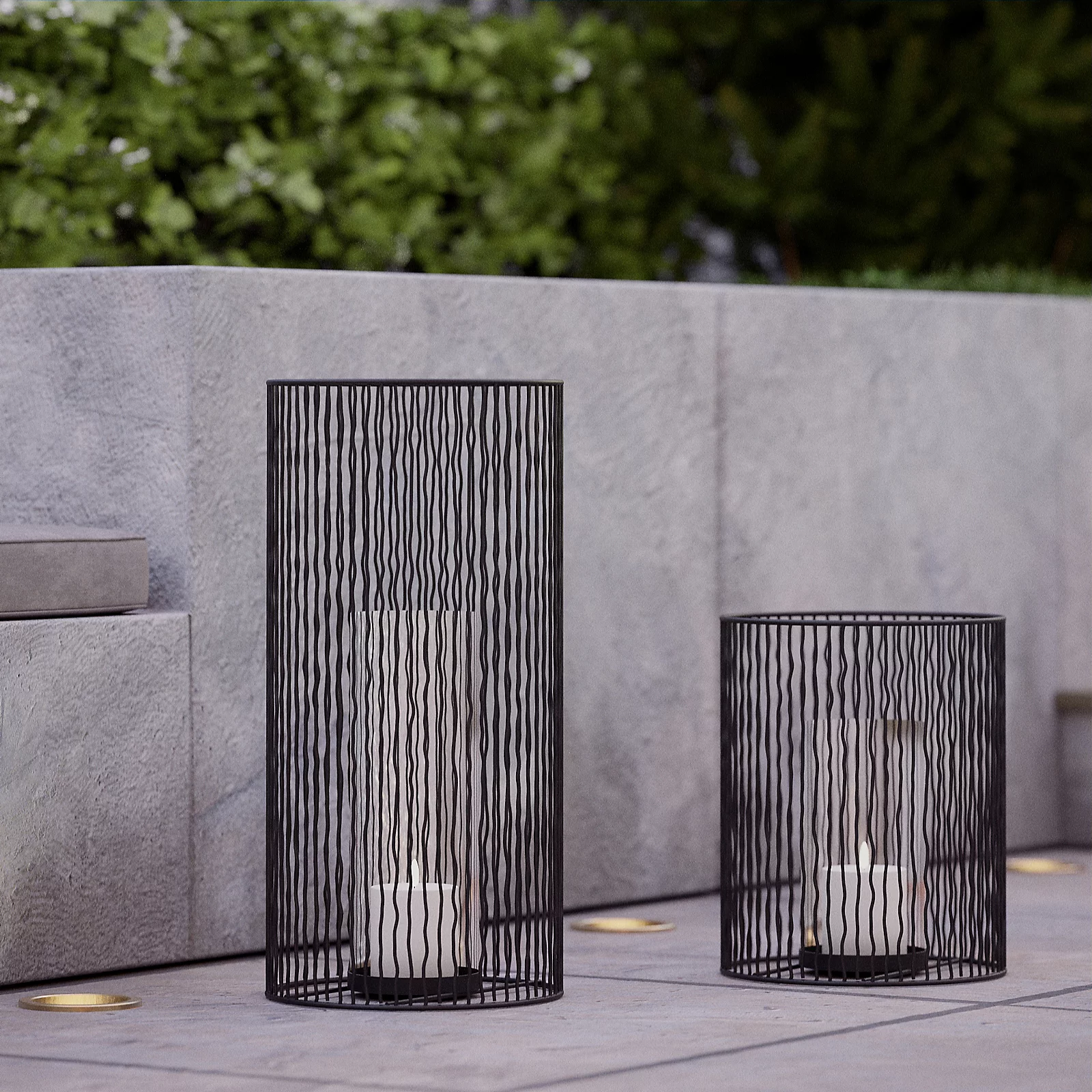 K by Kelly Hoppen Set of 2 Wavy Line Candle Holders