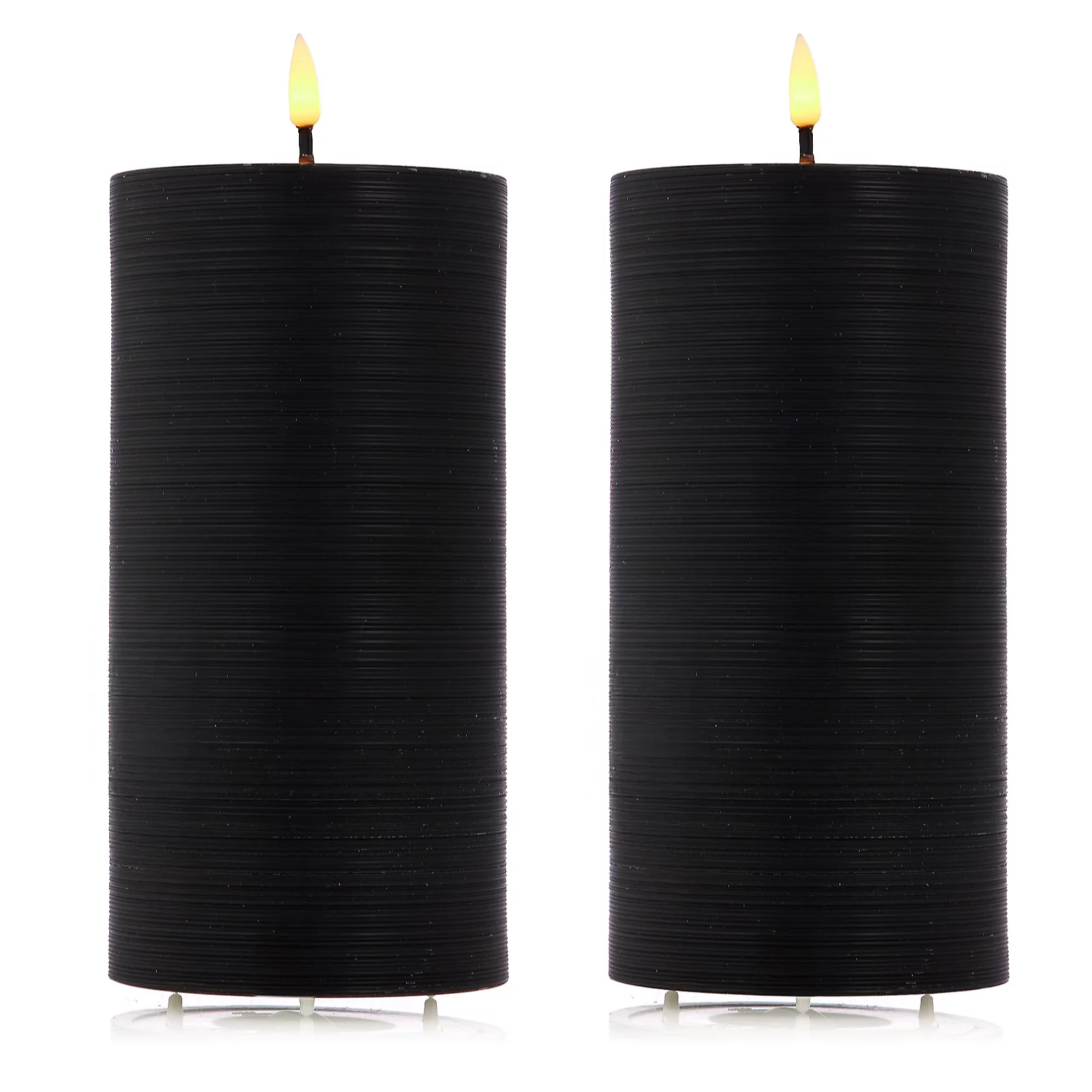 My Garden Stories Set of 2 20cm Black Rustic Finish Outdoor Wax Candles