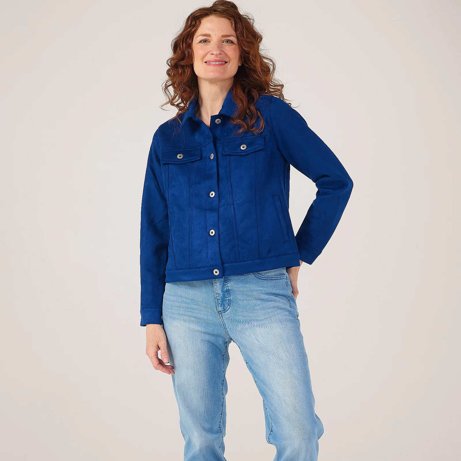 Denim & Co. Classic Suede Jacket 3 Denim & Co. Classic Suede Jacket