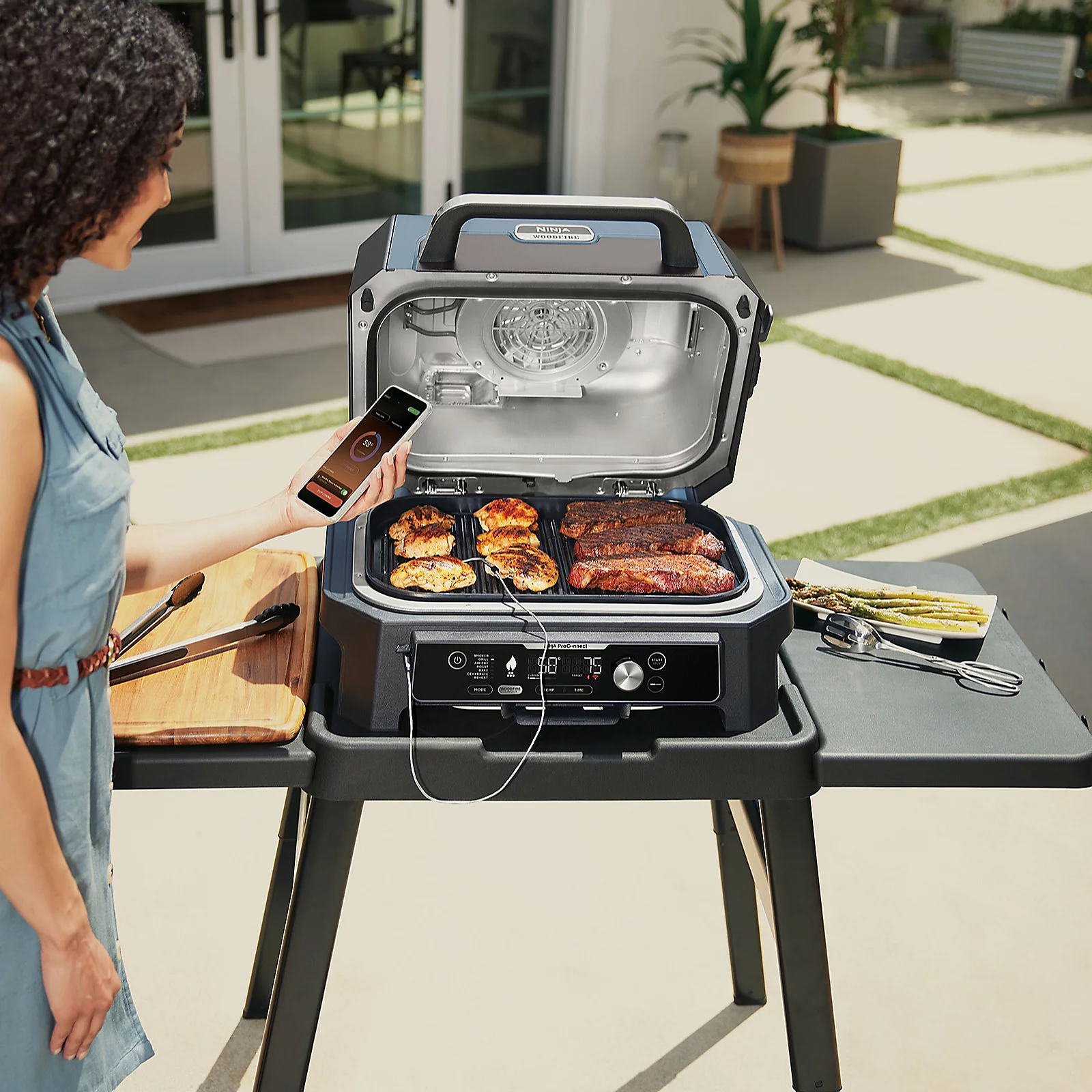 Ninja Woodfire Pro Connect XL Electric BBQ Grill & Smoker with Accessories