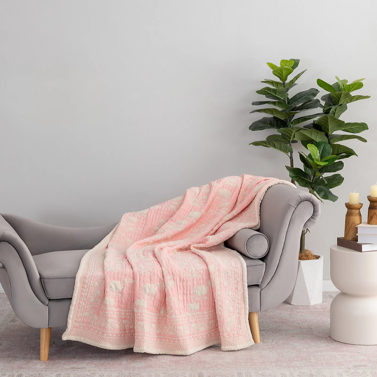 My Garden Stories Sorbet Collection Floral Chenille Throw 6 My Garden Stories Sorbet Collection Floral Chenille Throw
