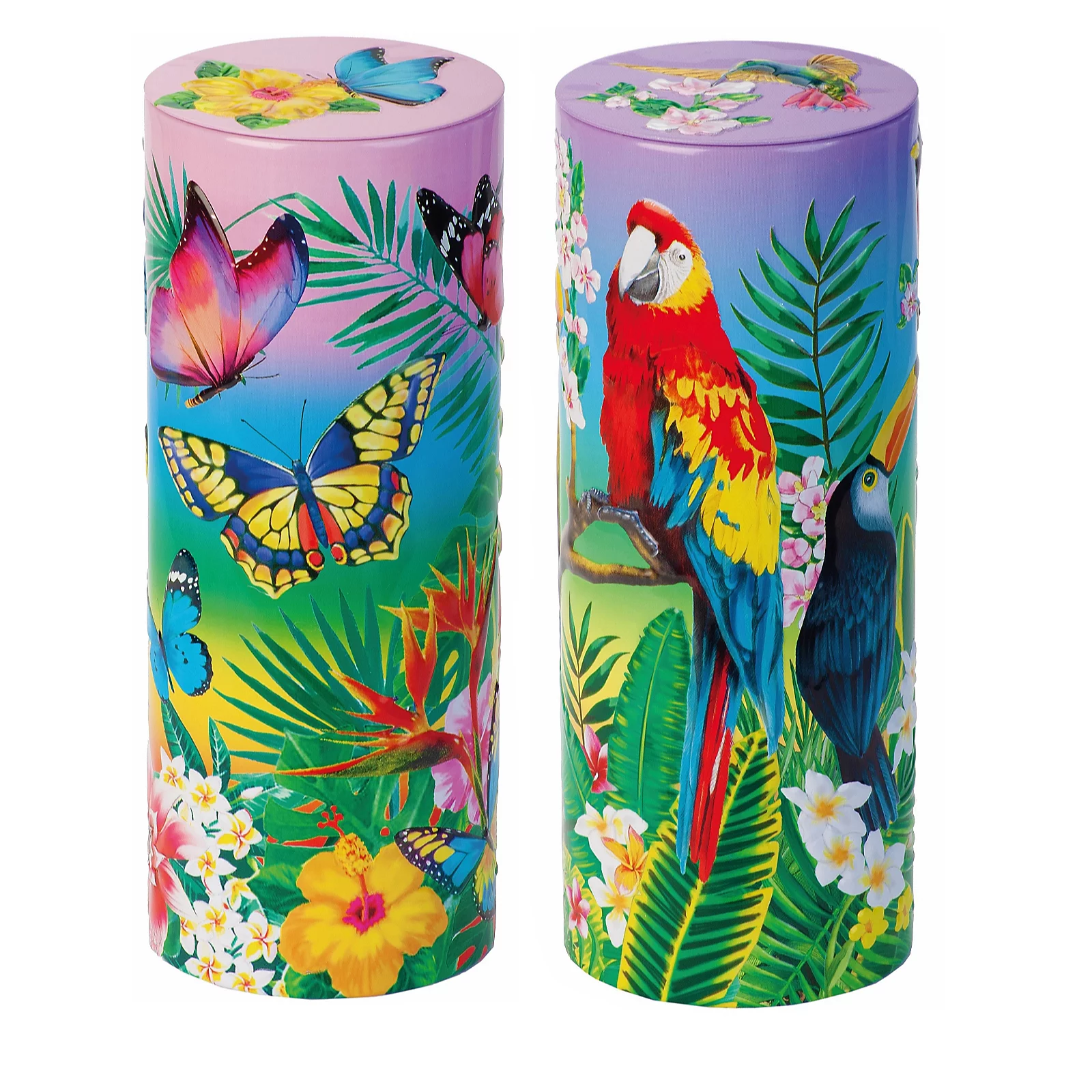 Churchills Birds of Paradise & Tropical Butterflies Set of 2 Sweet Tins