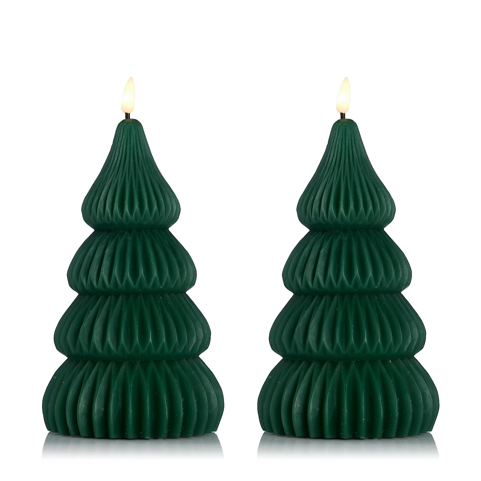 Home Stories Set Of 2 Wax Flameless Christmas Tree Candles