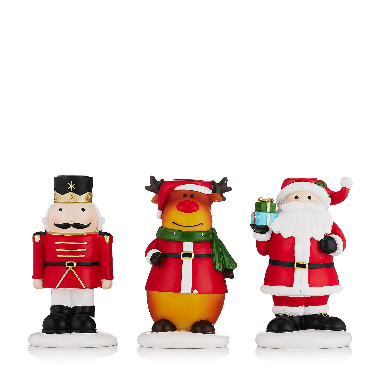 Santa Express Set of 3 Christmas Character Candle Holders