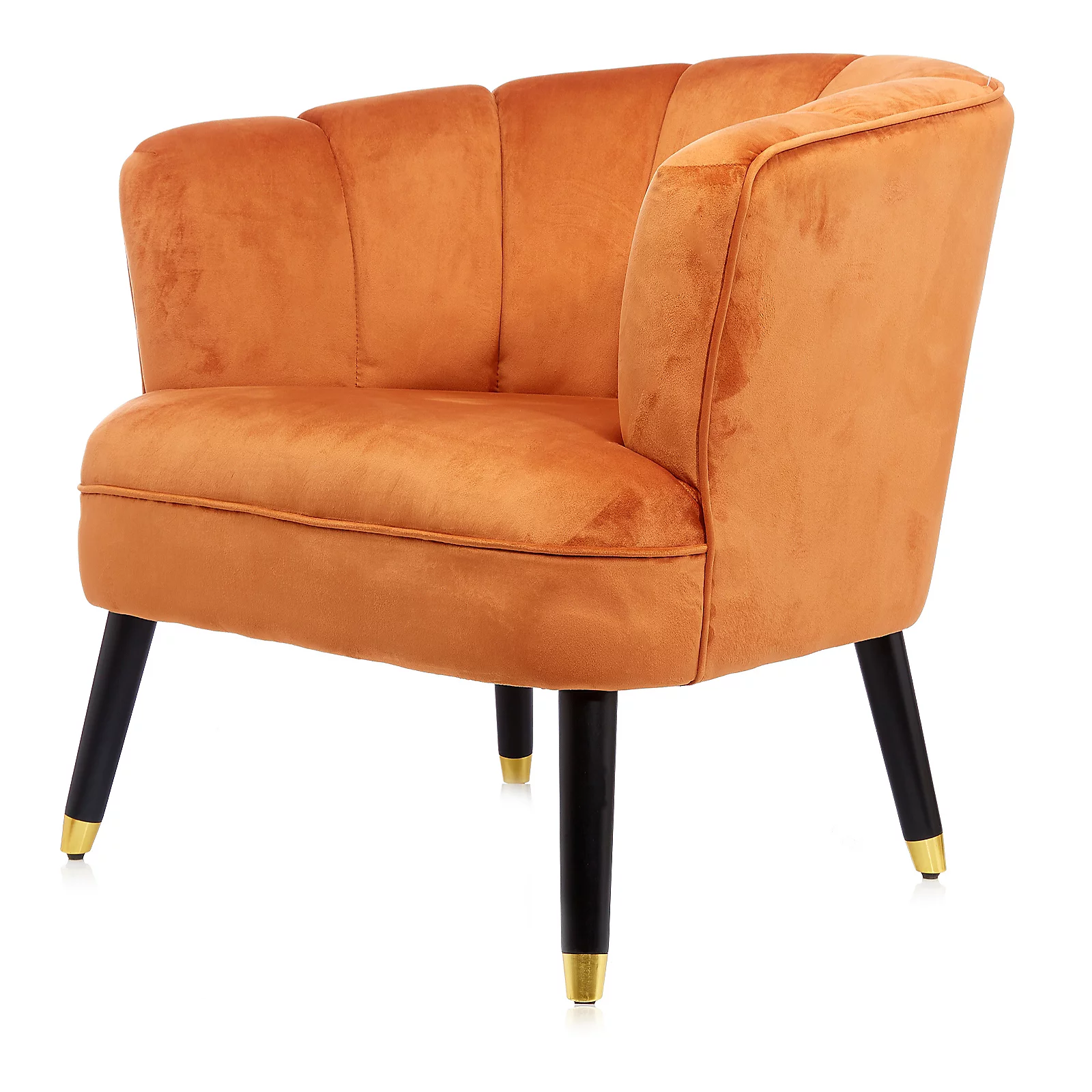 My Home Stories Velvet Armchair with Gold Tipped Legs
