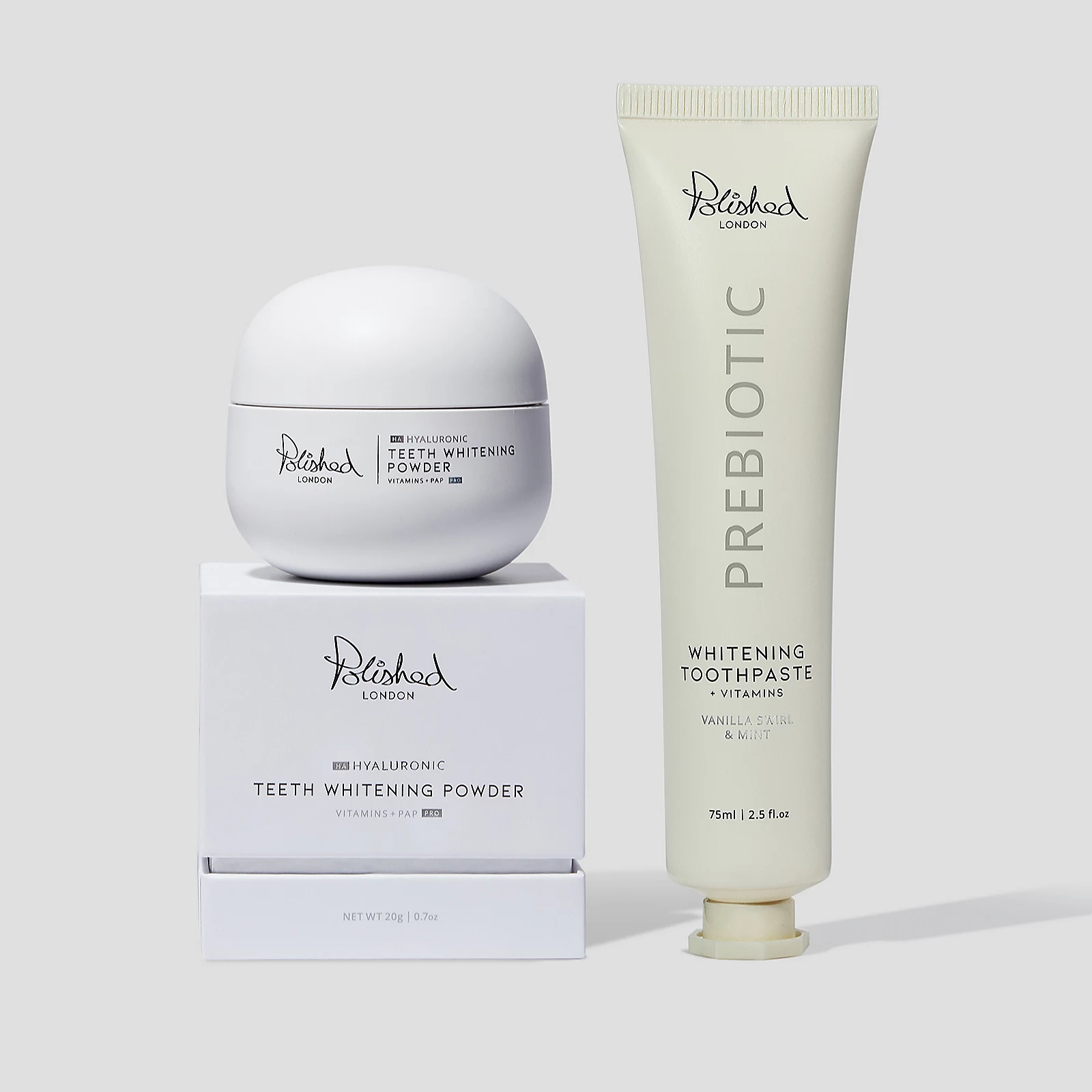 Polished London Hyaluronic Teeth Whitening Powder & Toothpaste Duo