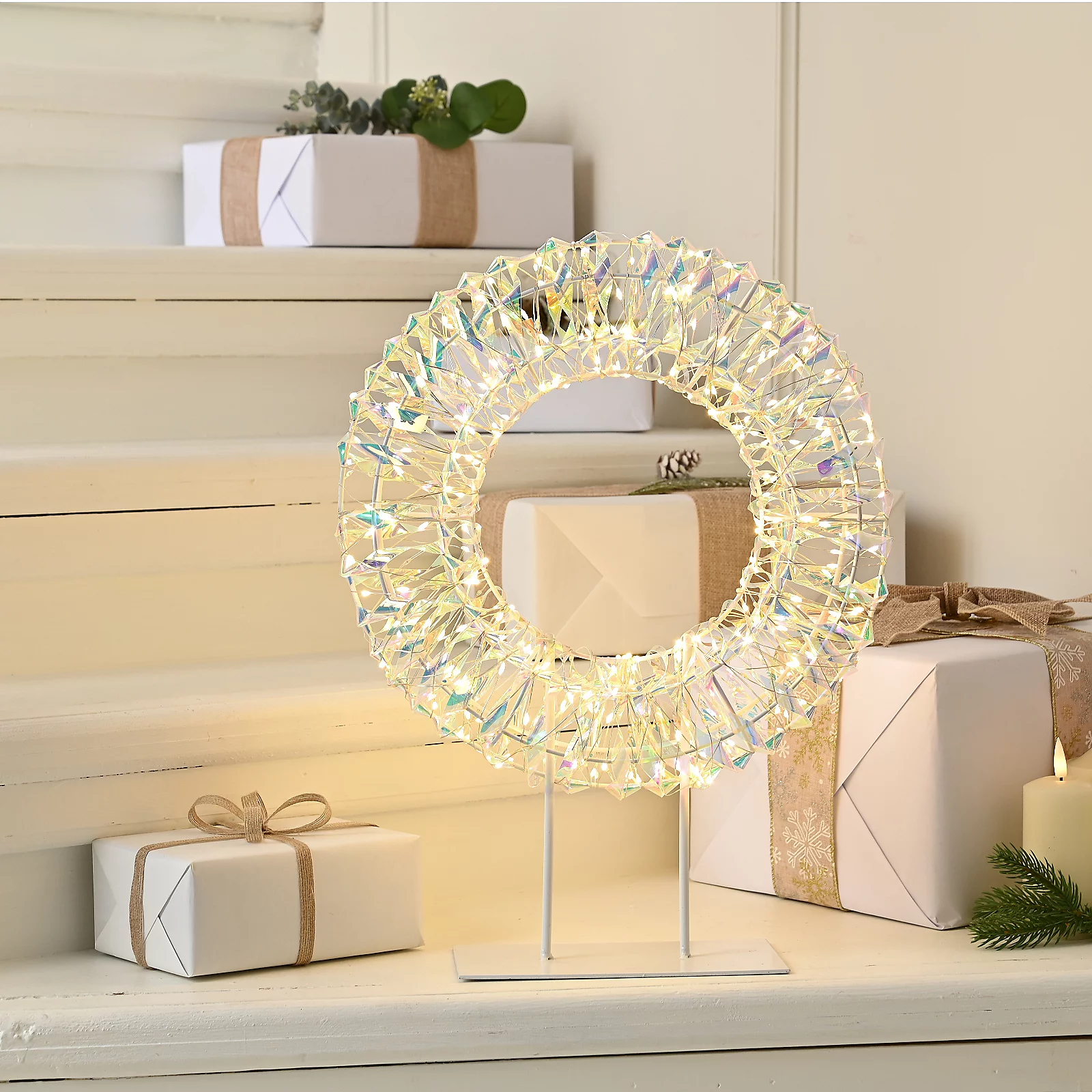 Home Reflections Iridescent Pre-Lit Wire Shapes with 8 Light Functions 4 Home Reflections Iridescent Pre-Lit Wire Shapes with 8 Light Functions
