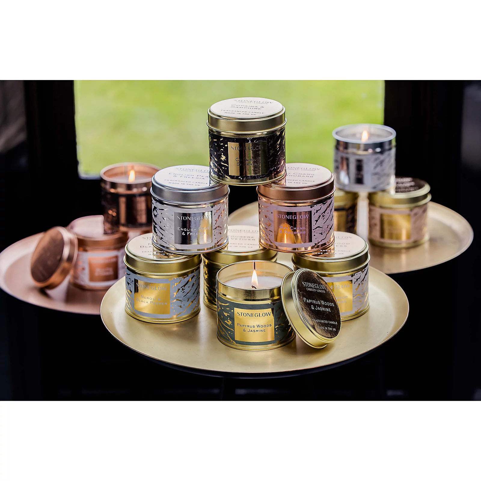 Stoneglow Tin Candle Trio 3 Stoneglow Tin Candle Trio