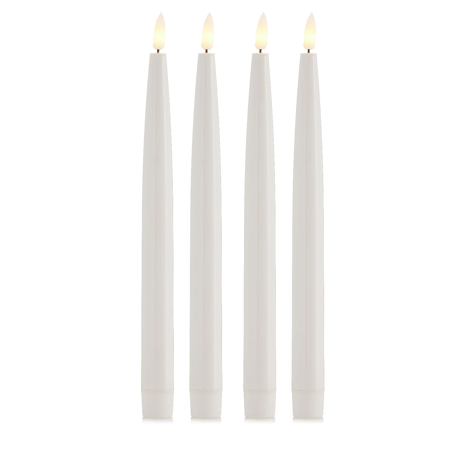 Home Stories Set Of 4 IndoorOutdoor Flameless Taper Candle