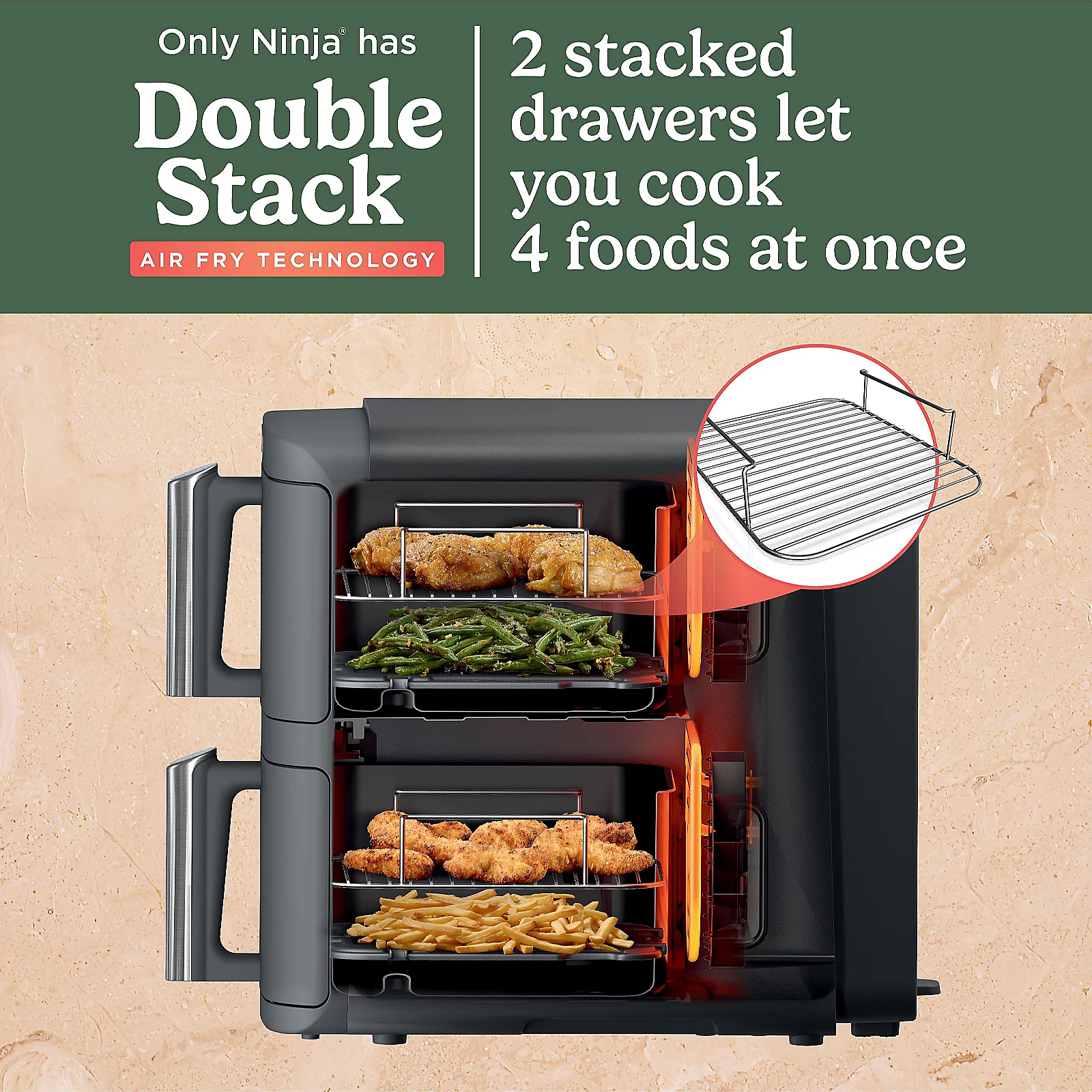 Ninja Double Stack XL 9.5L Air Fryer SL400UK 3 Ninja Double Stack XL 9.5L Air Fryer SL400UK