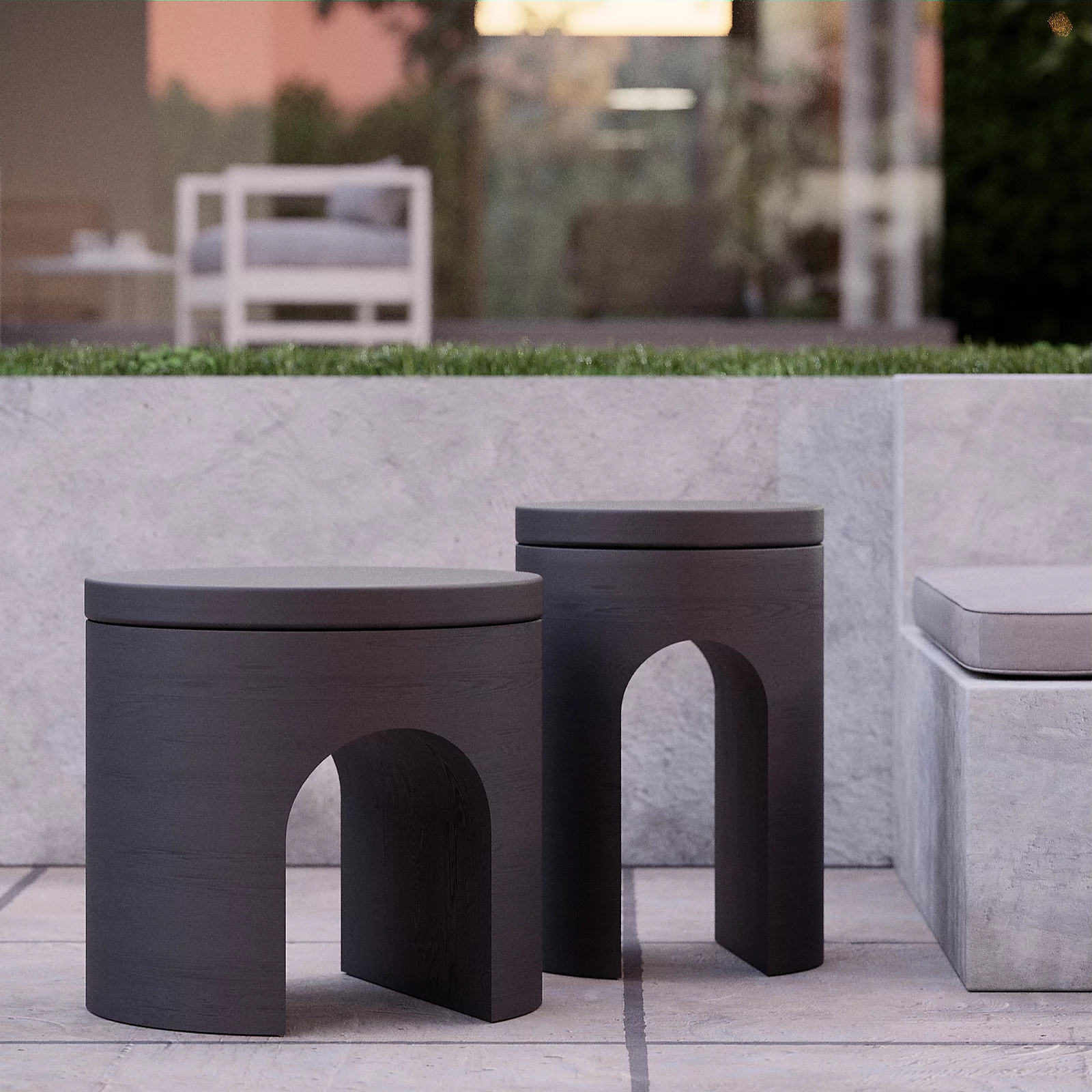 K by Kelly Hoppen Arched Garden Cement Side Table