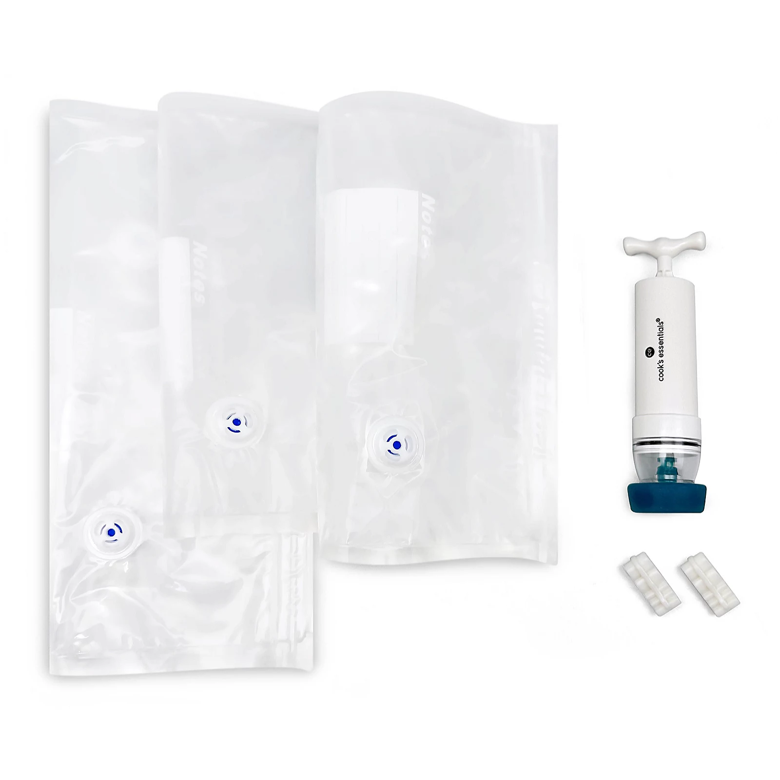 Cook's Essentials Set of 10 Vacuum Food Bags with Manual Pump