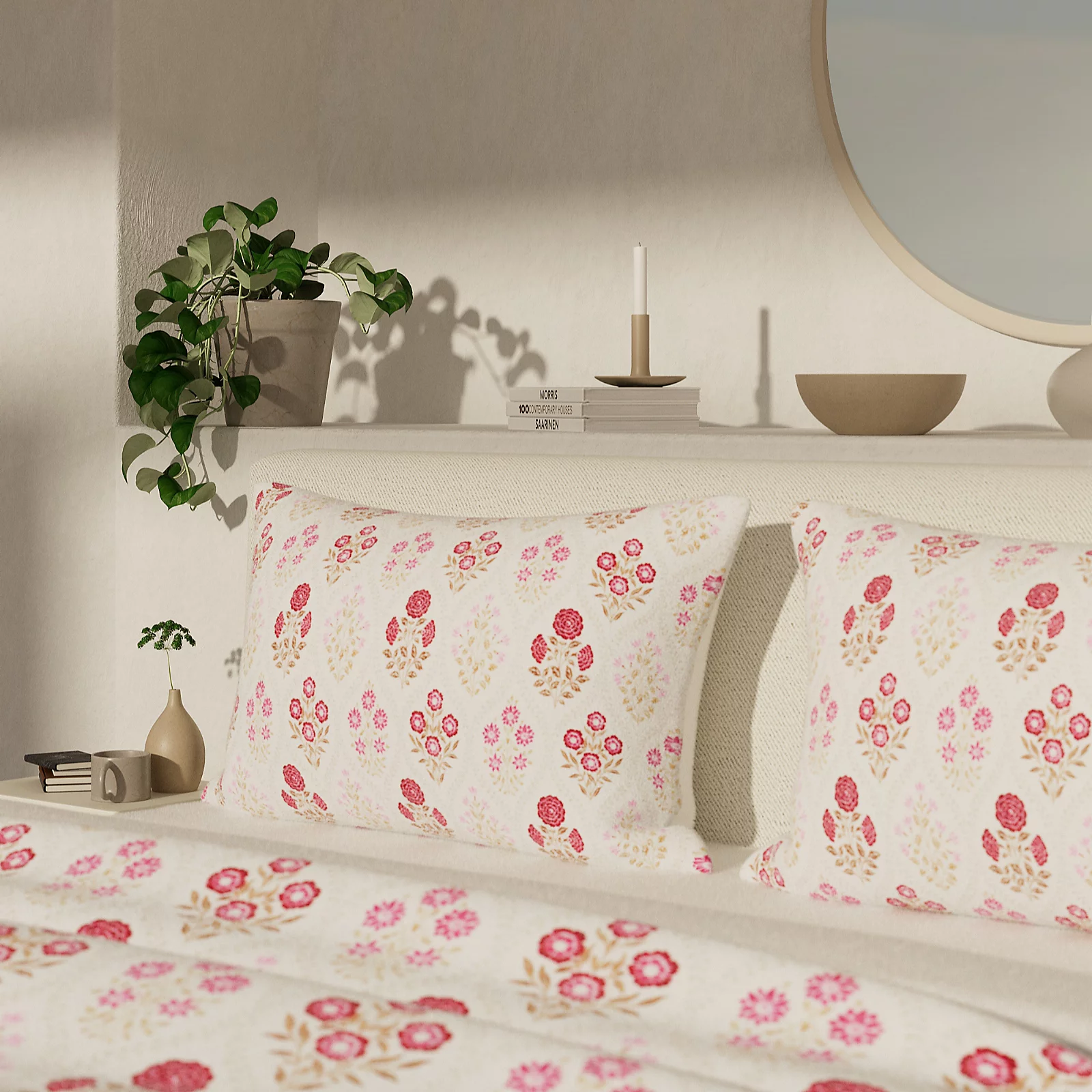 Cozee Home Fleece Floral Print 4 Piece Duvet Set