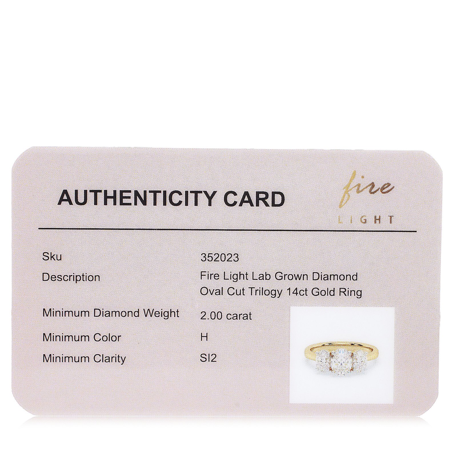 Fire Light 2ct Lab Grown Diamond Oval Cut Trilogy Ring 14ct Gold