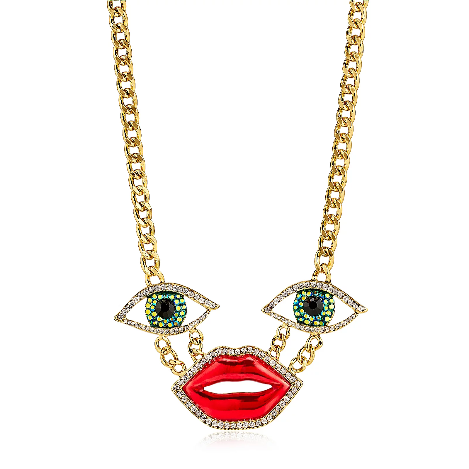 Butler & Wilson Abstract Eye and Lip Necklace