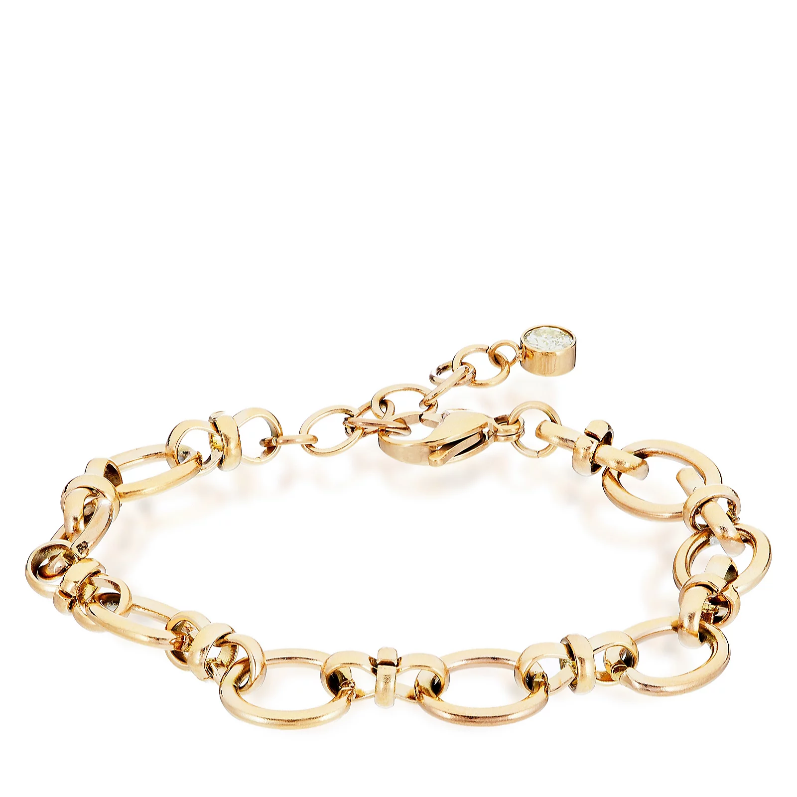 Steel by Diamonique Chainlink & Segment Bracelet Stainless Steel