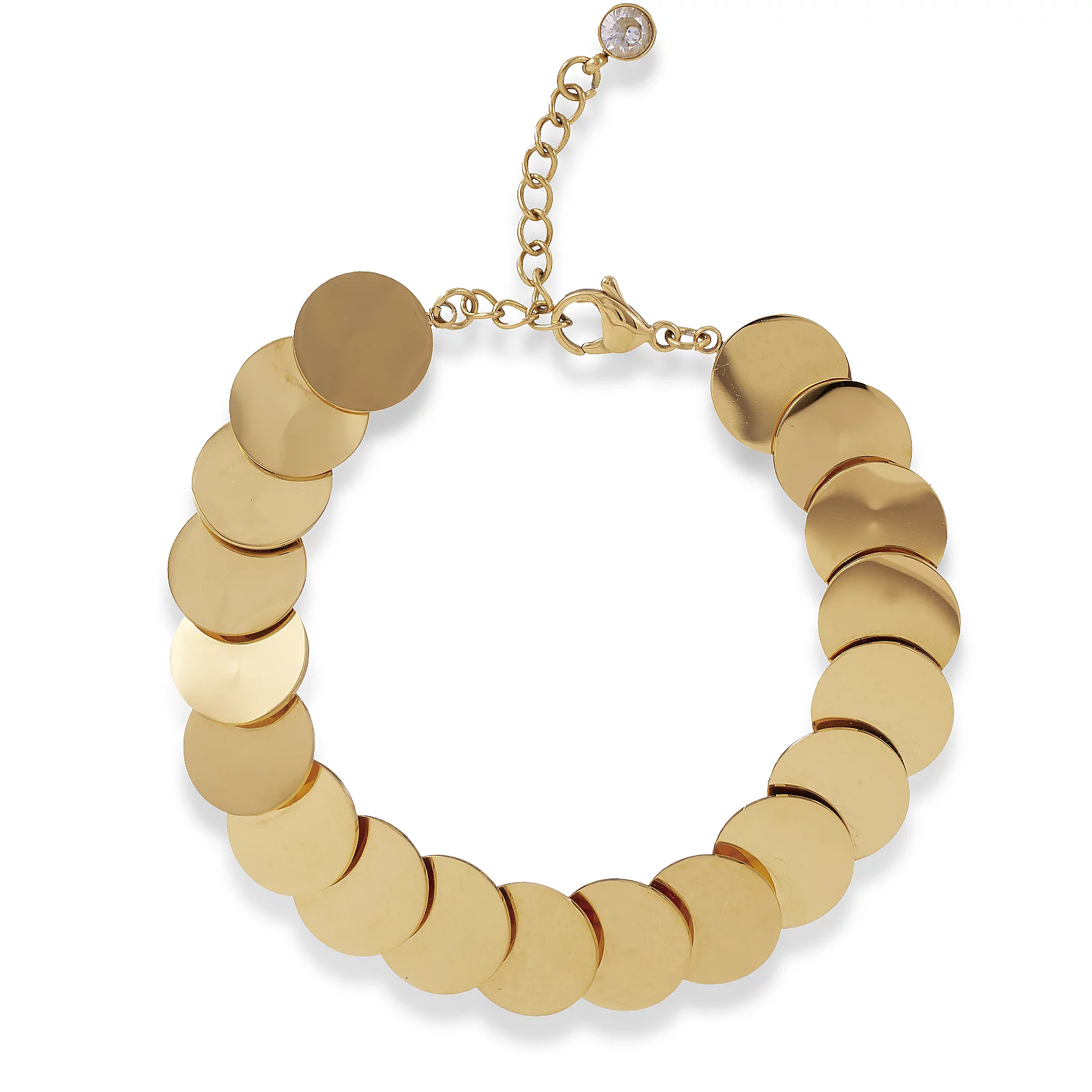 Steel by Diamonique Overlapping Disc Bracelet Stainless Steel