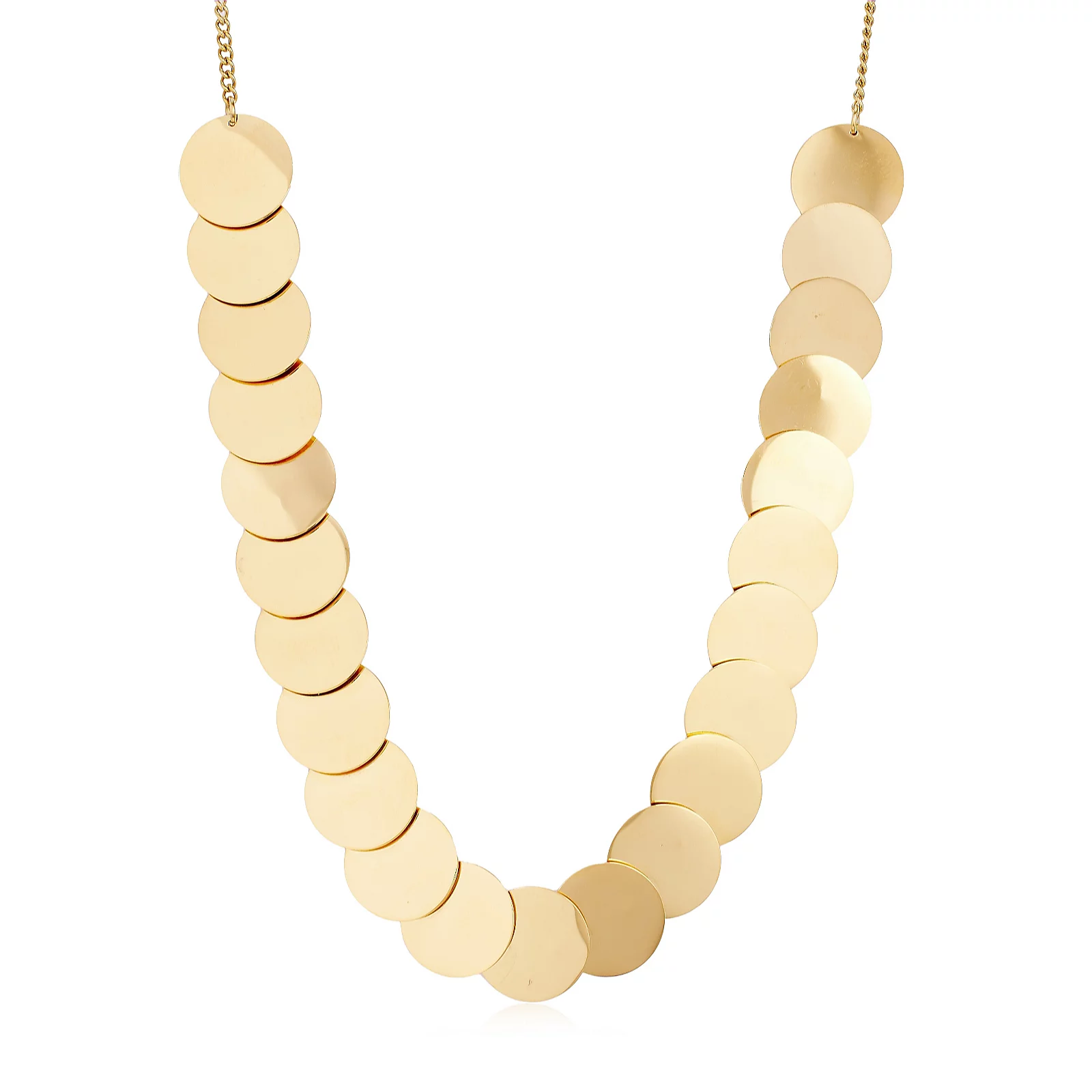 Steel by Diamonique Overlapping Disc Necklace Stainless Steel