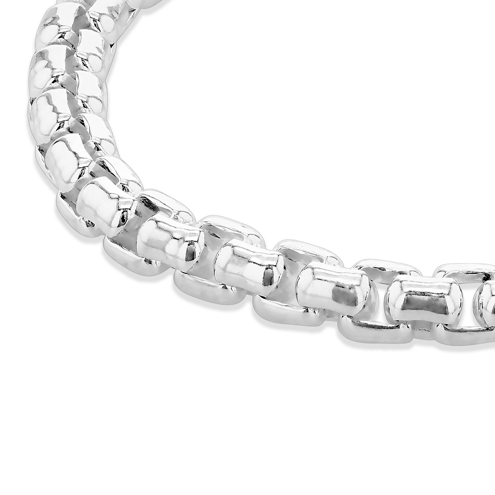 Faith & Brown Italian Crafted Luxury Weighted Box Bracelet Sterling Silver