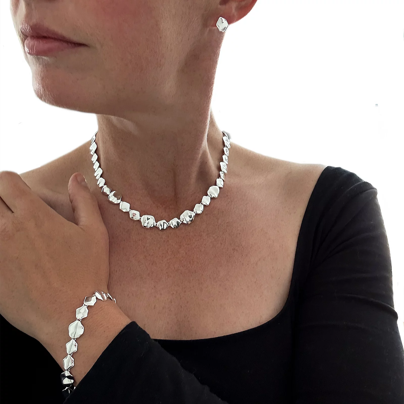 Nina B Nugget Bracelet Sterling Silver