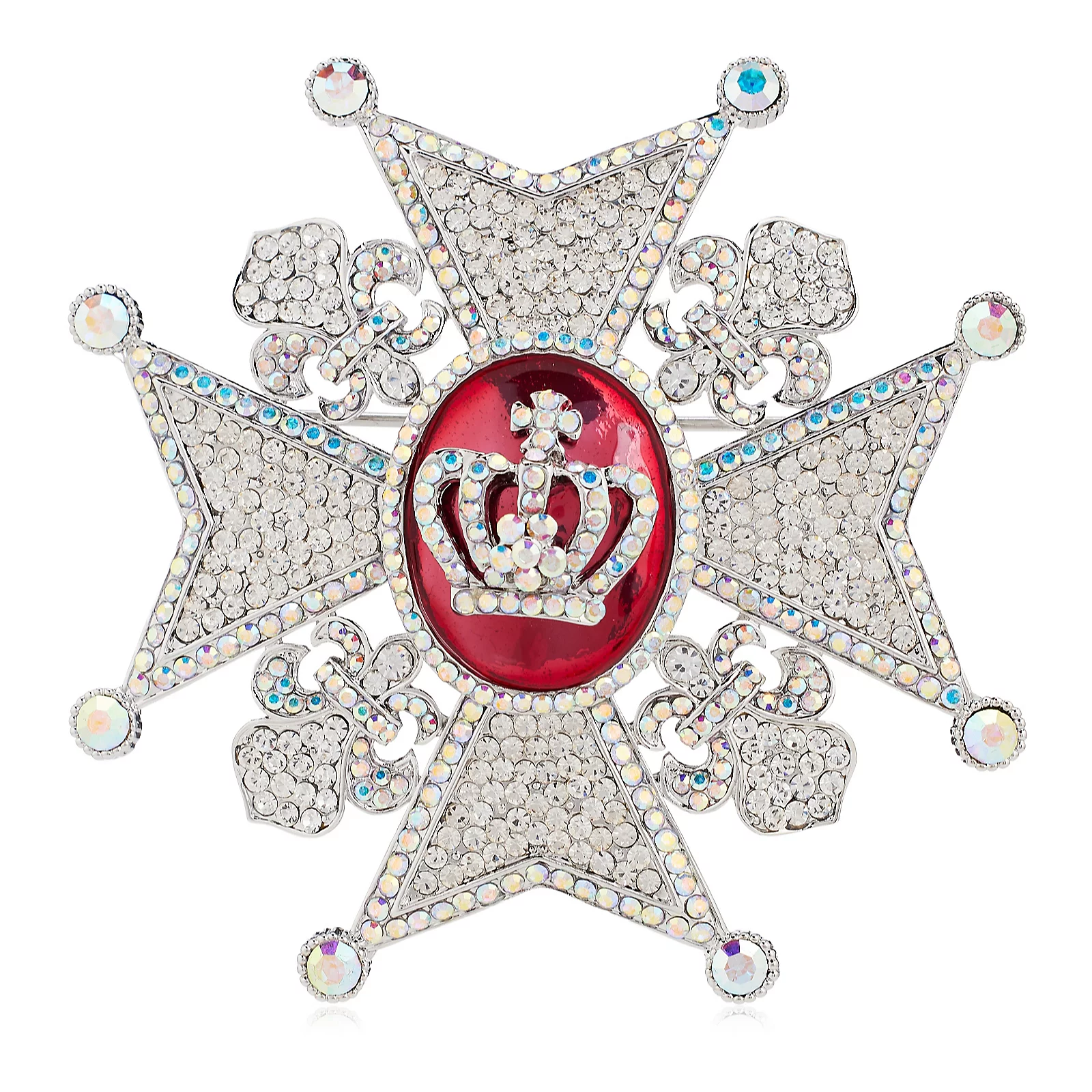 Butler & Wilson Crystal Medal & Crown Brooch