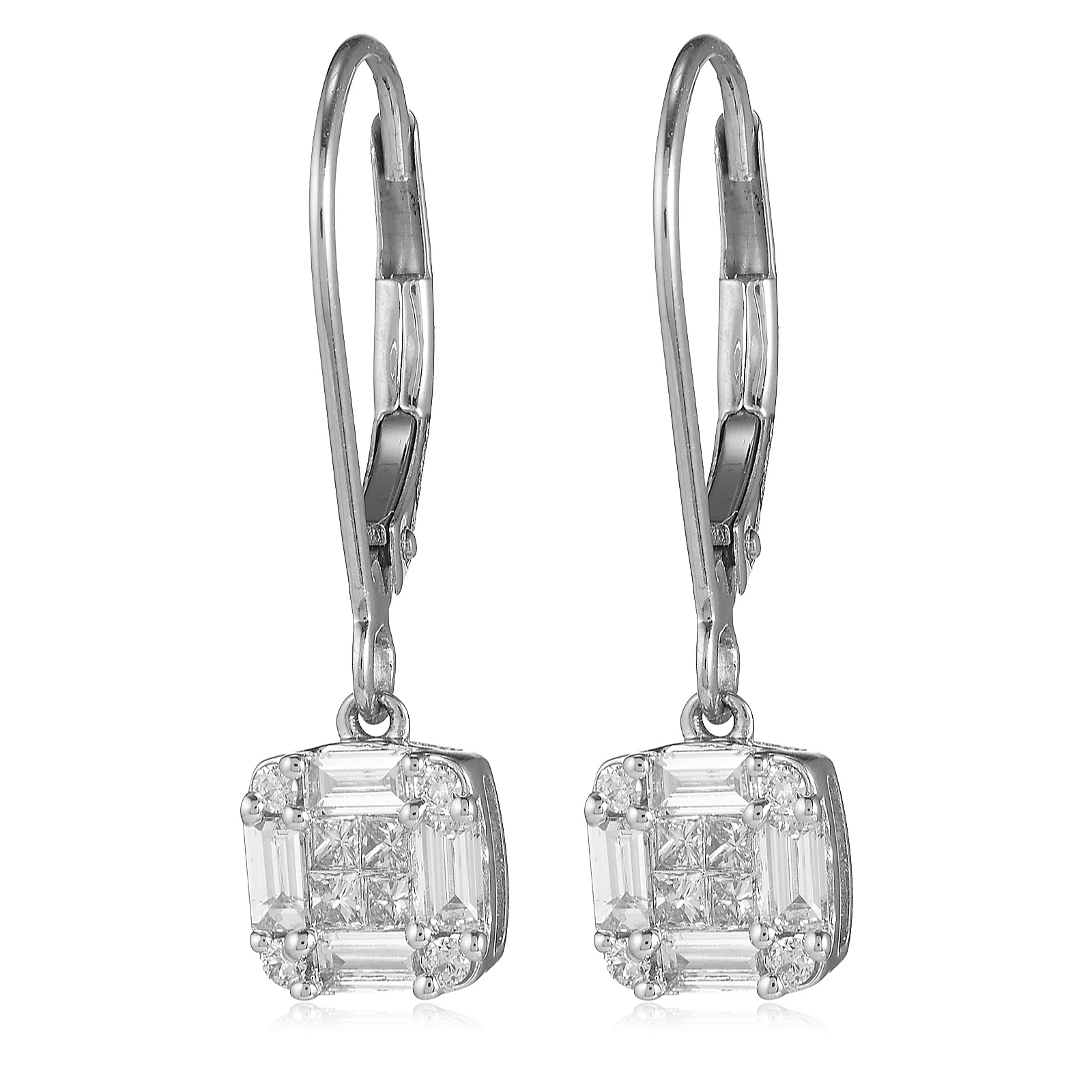 0.50ct Mixed Cut Diamond Leverback Earring 9ct Gold