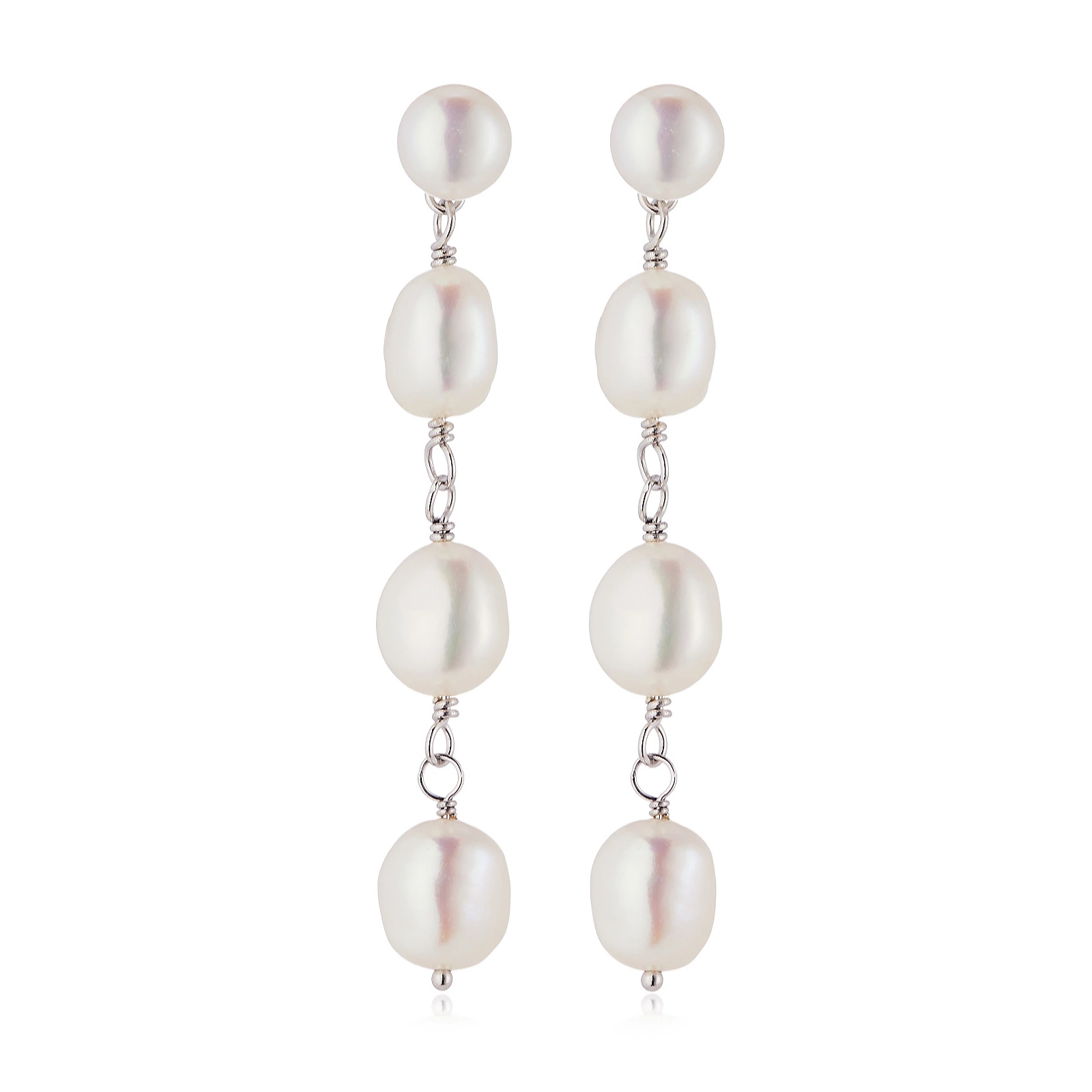 Lara Pearl 7-8mm Baroque Pearl Earring Sterling Silver