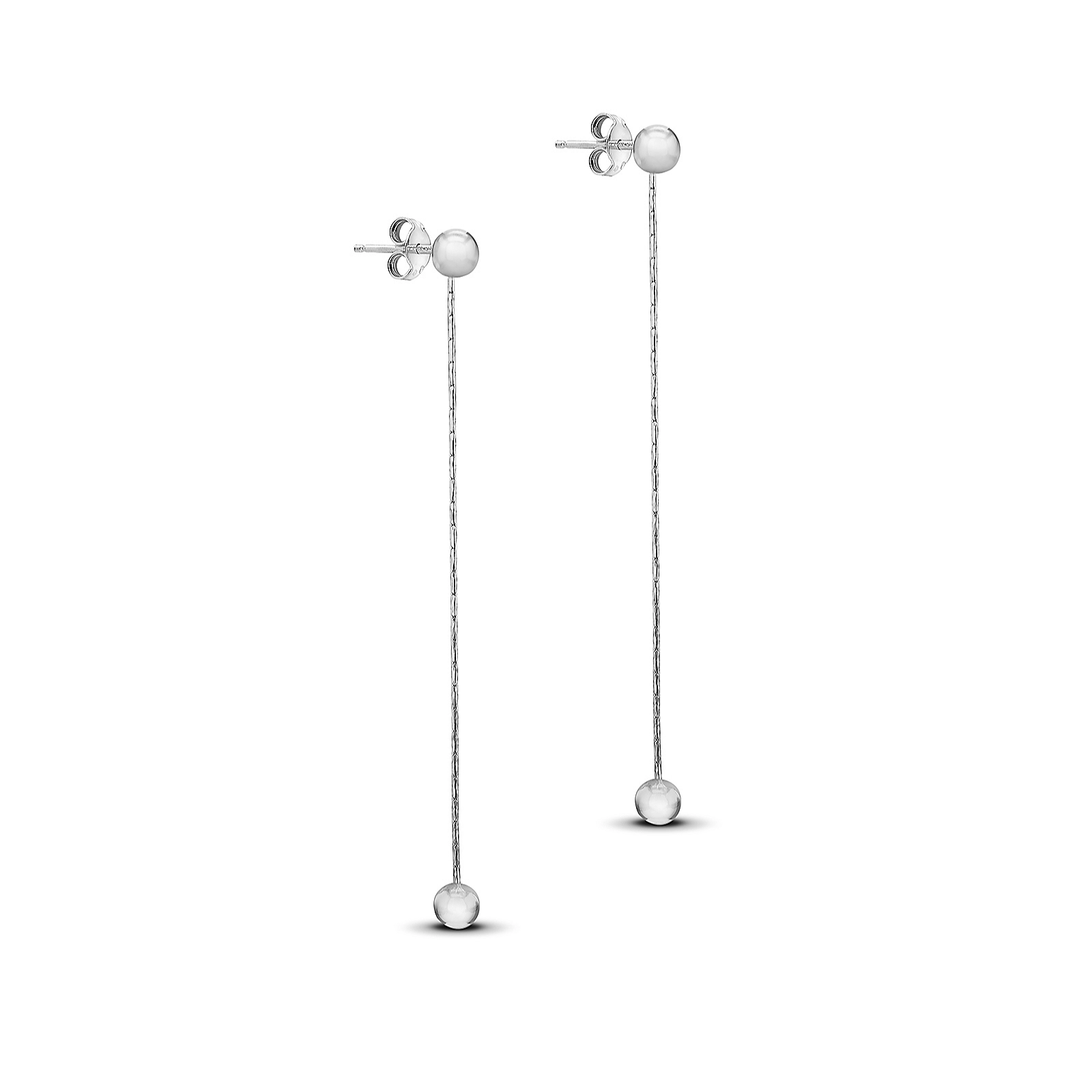 Faith & Brown Italian crafted Ball & Snake Chain Drop Earrings Sterling Silver 3 Faith & Brown Italian crafted Ball & Snake Chain Drop Earrings Sterling Silver