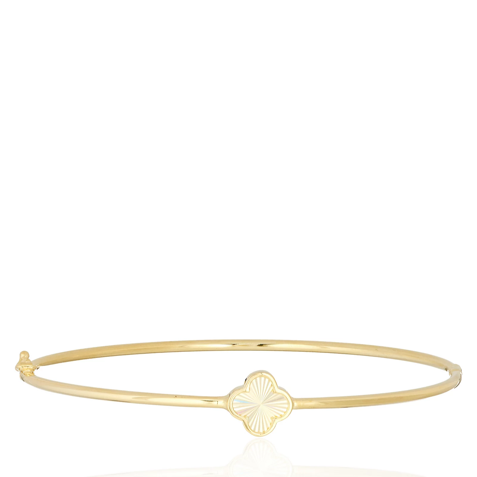 GOLD 9ct Gold Clover Rainbow Bangle 2.28g