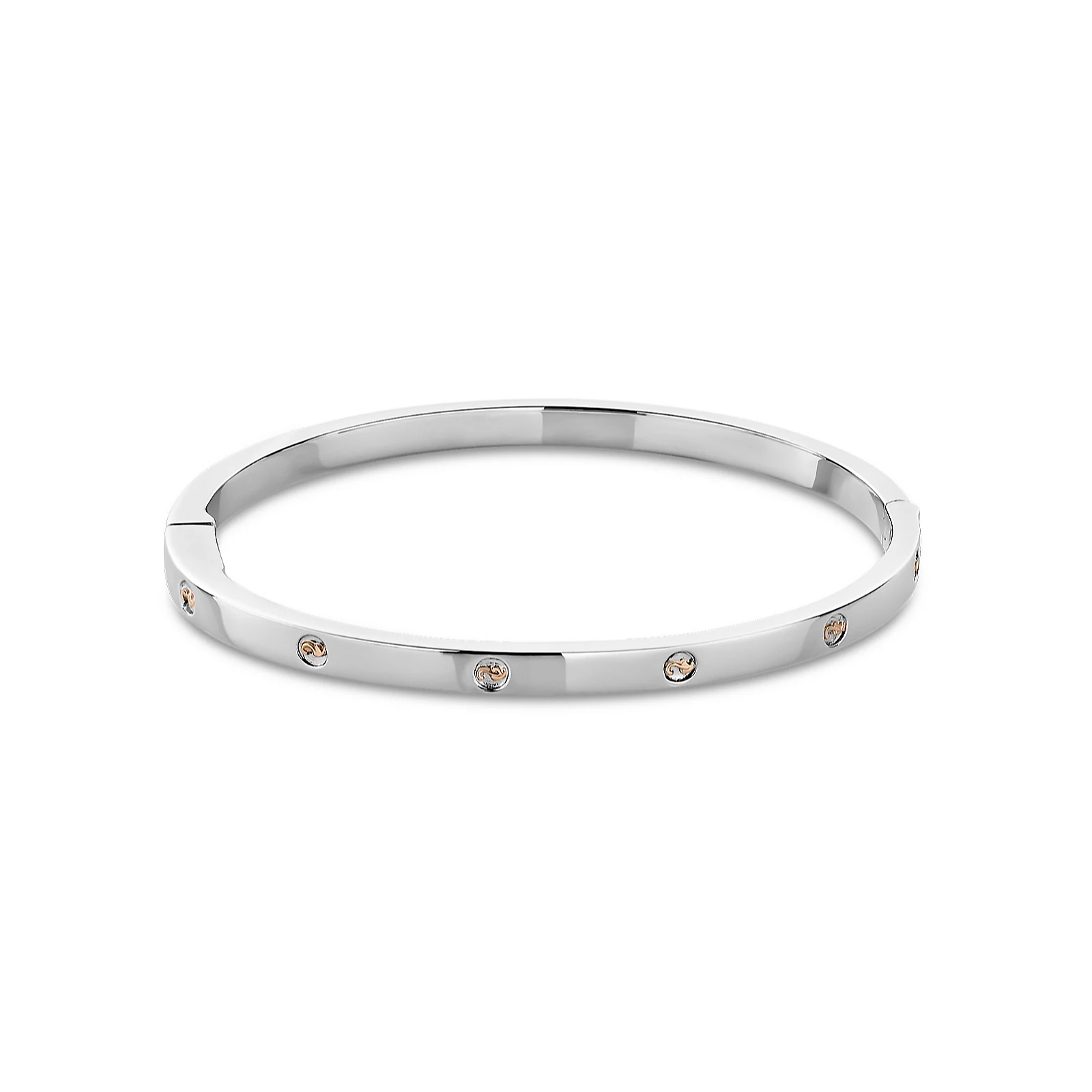 Clogau Insignia Bangle Silver & 9ct Rose Gold