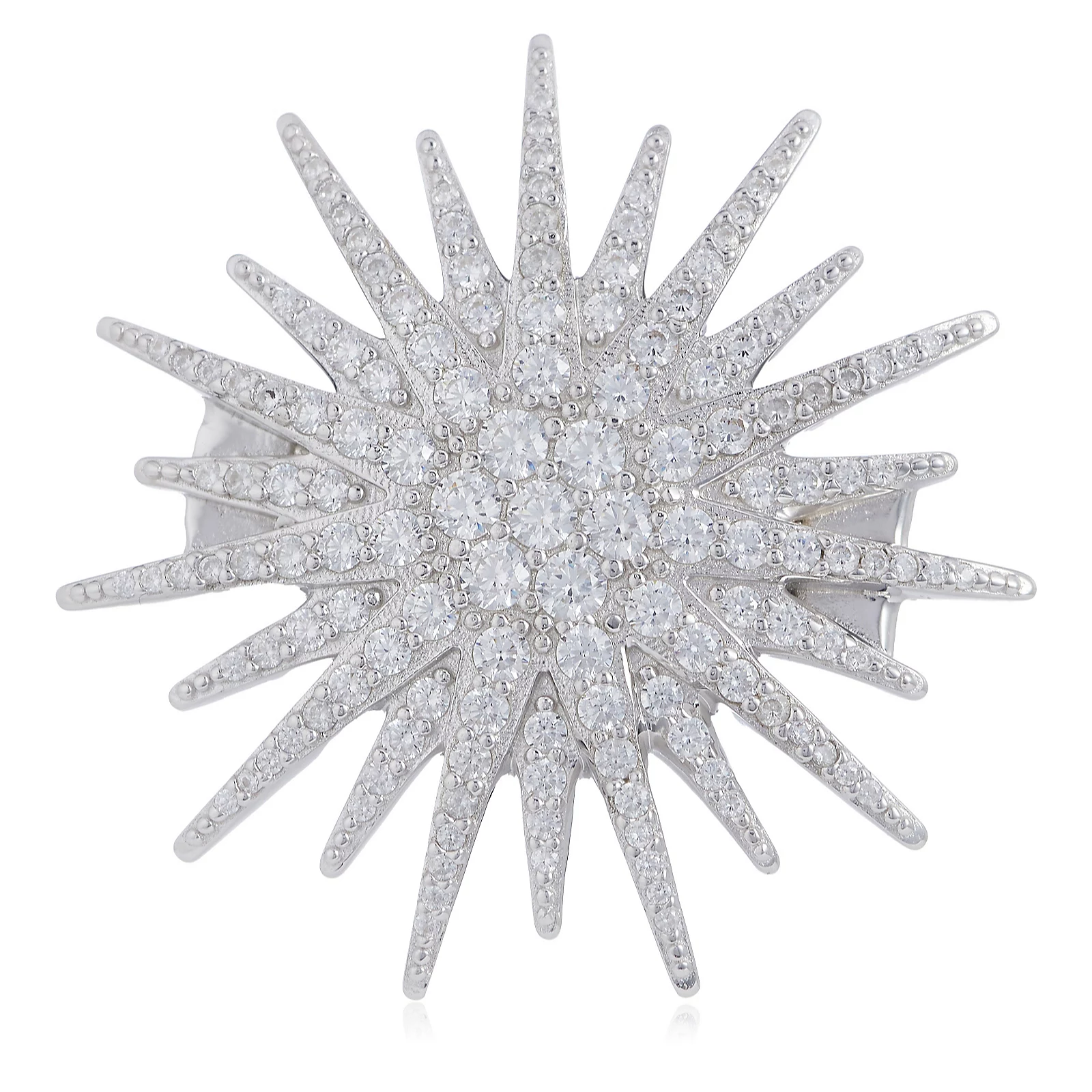 Diamonique 1.6ct tw Star Brooch Sterling Silver